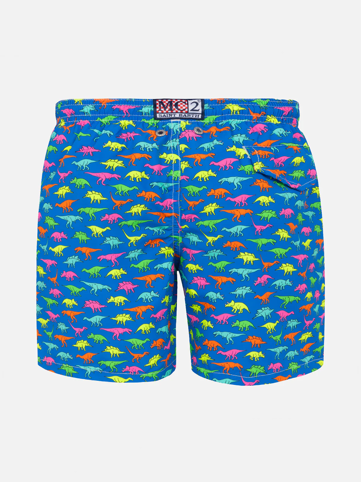 Boy swim shorts with multicolor dinosaur print - Image 2