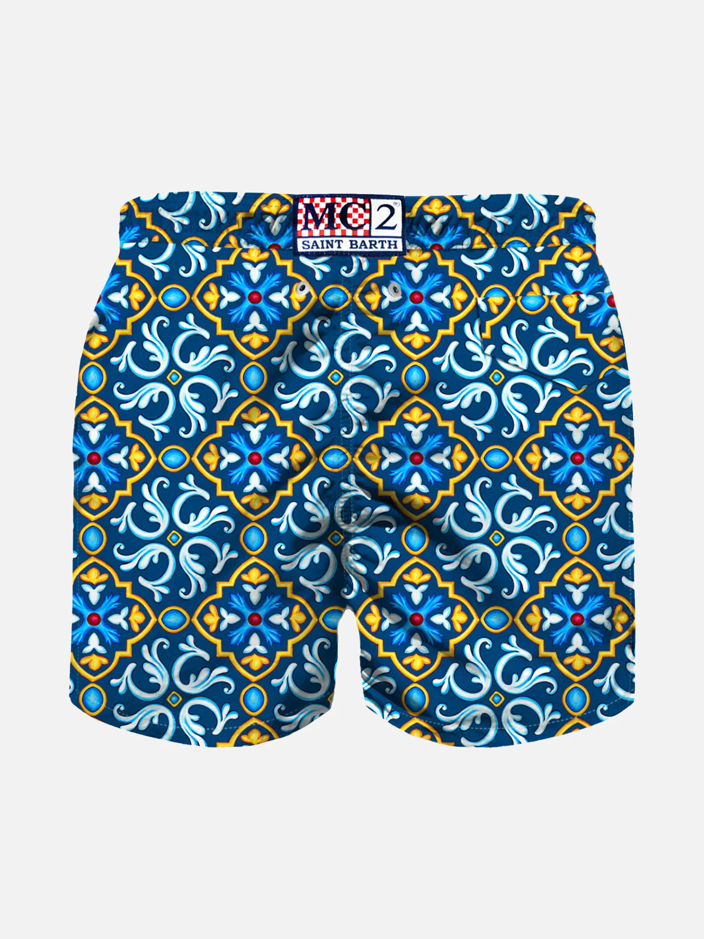 Boy swim shorts with majolica print - Image 2
