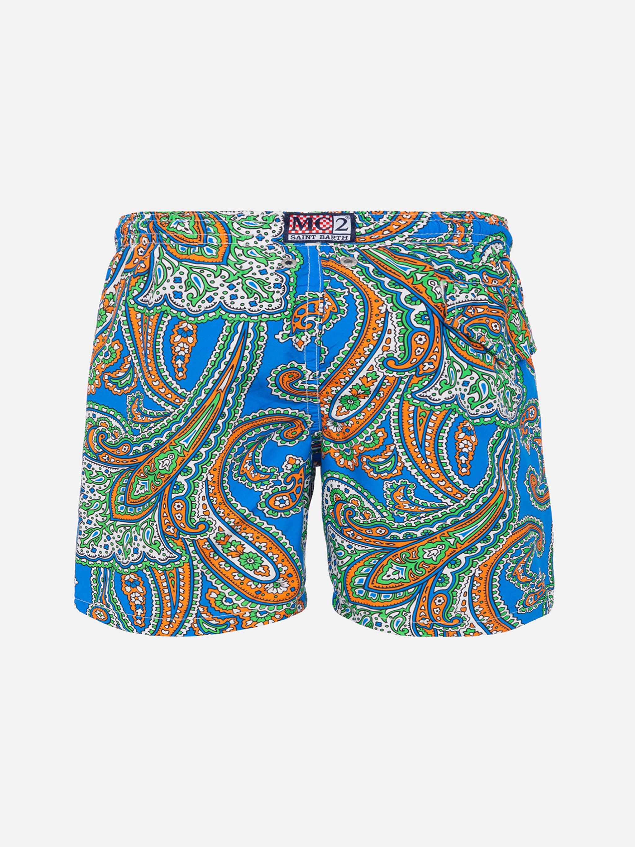 Boy swim shorts with paisley print - Image 2