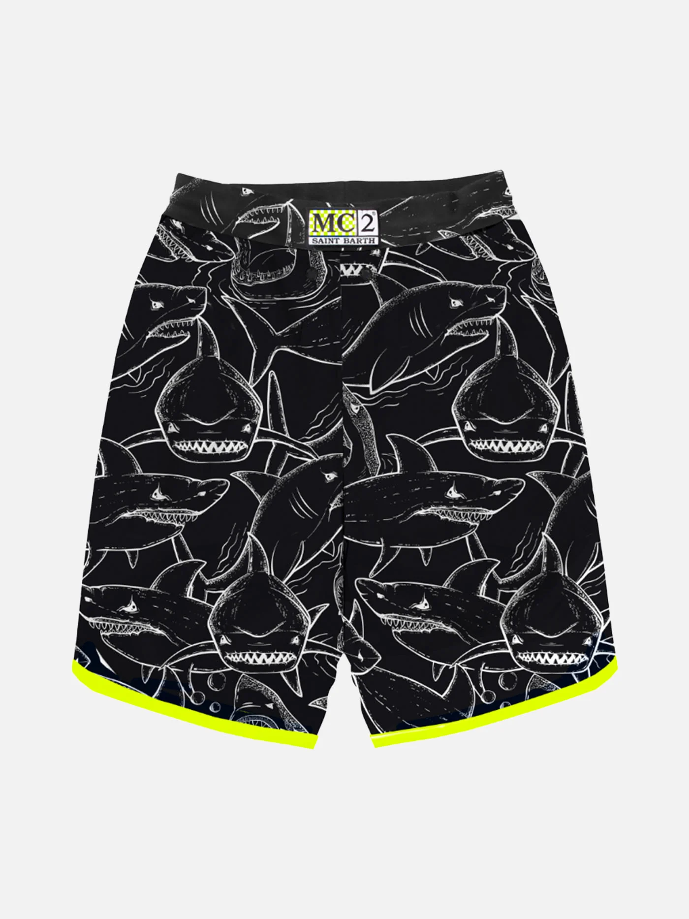 Boy swim shorts with shark print - Image 2