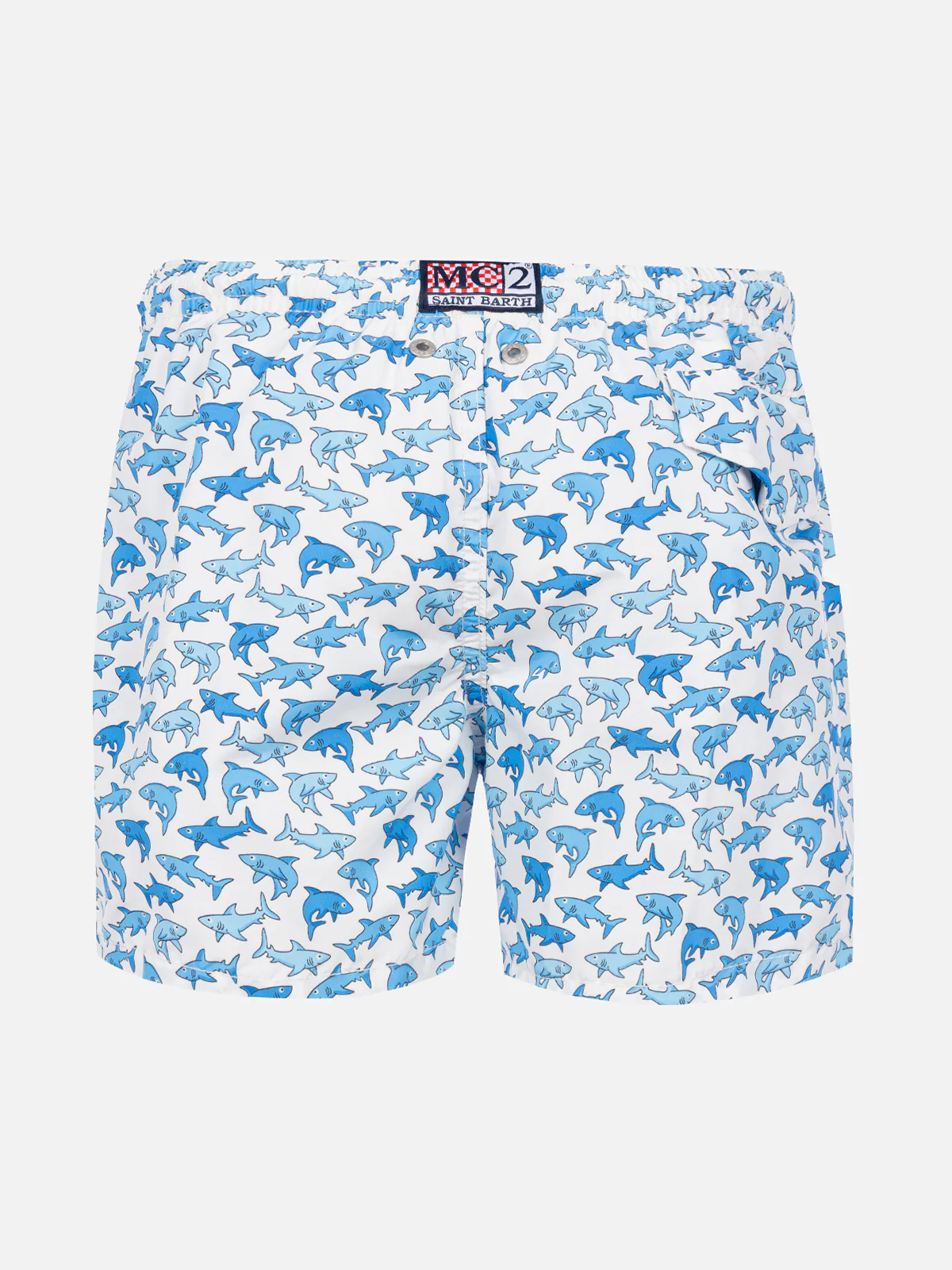 Boy swim shorts with sharks print - Image 2