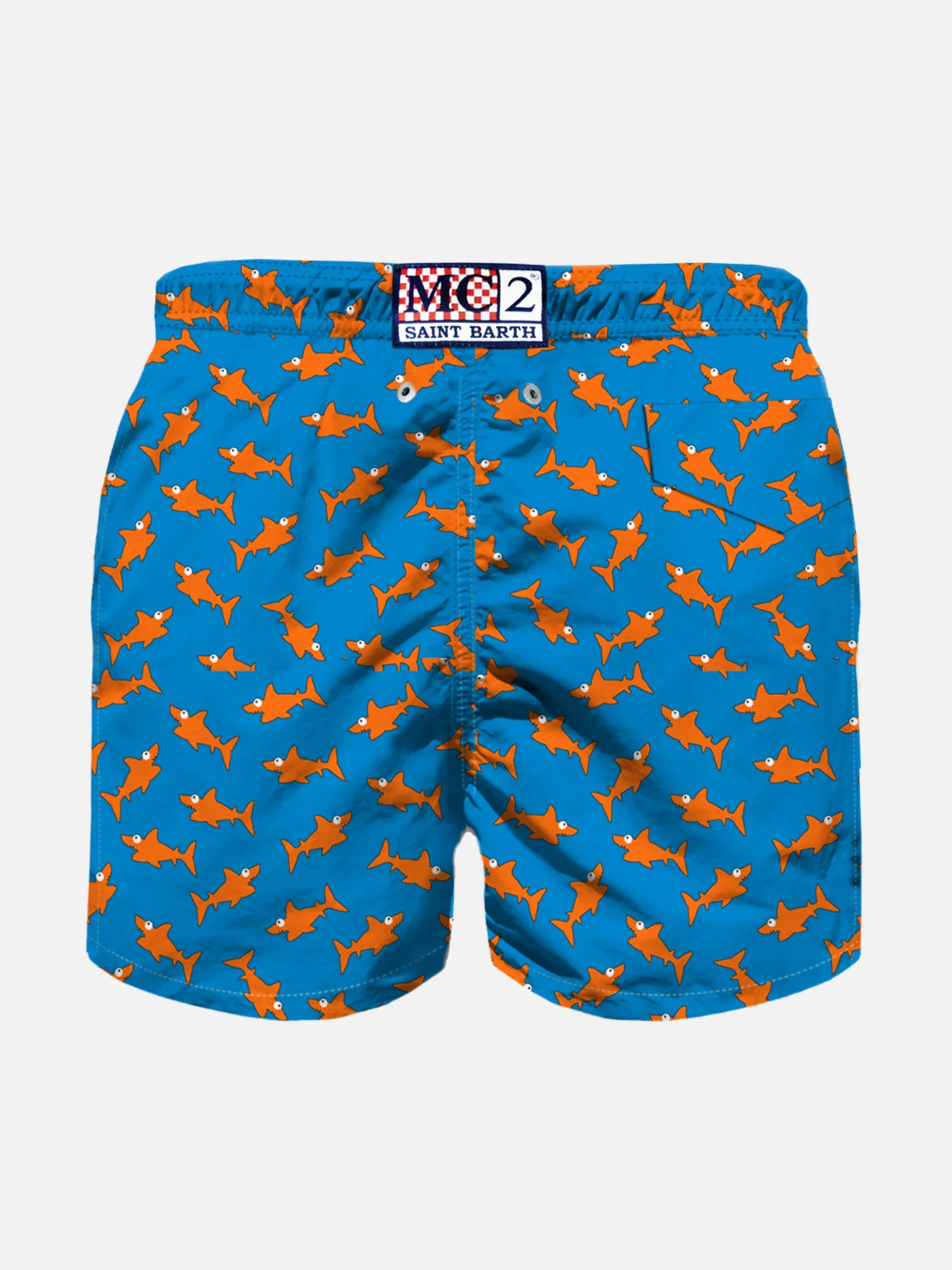 Boy swim shorts with sharks print - Image 2