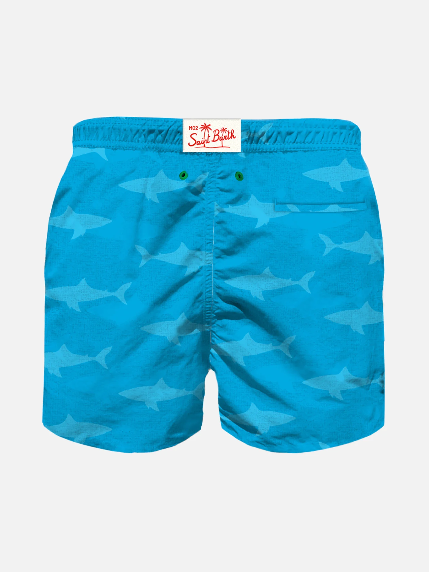 Boy swim shorts with terry embossed sharks - Image 2