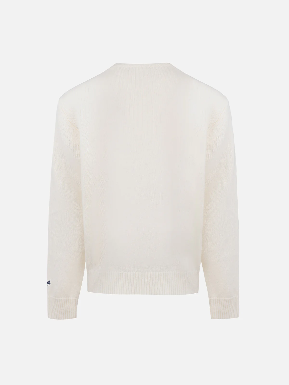 Boy white crewneck sweater Douglas with beary much embroidery - Image 2