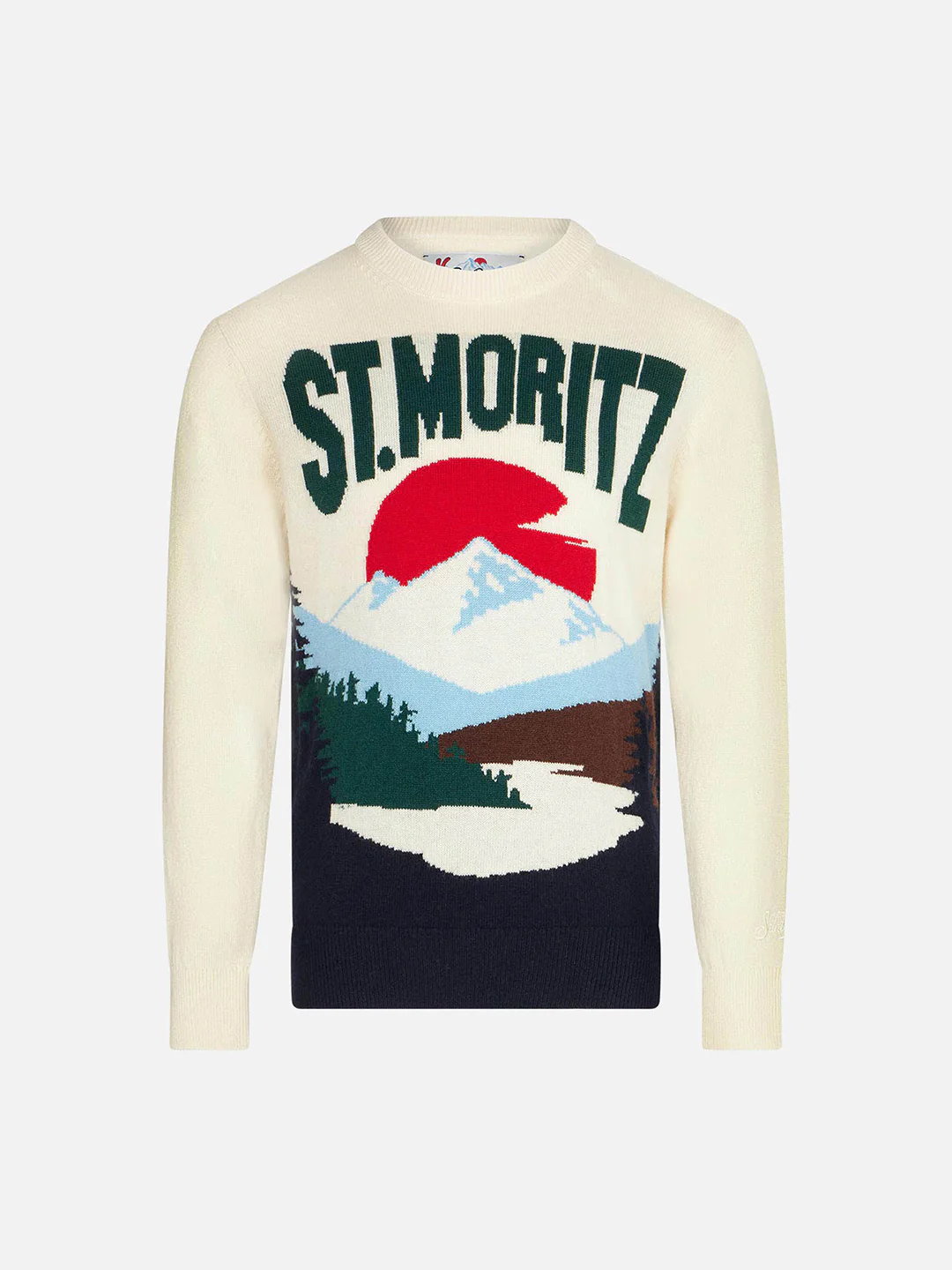 Boy white sweater with St. Moritz jacquard