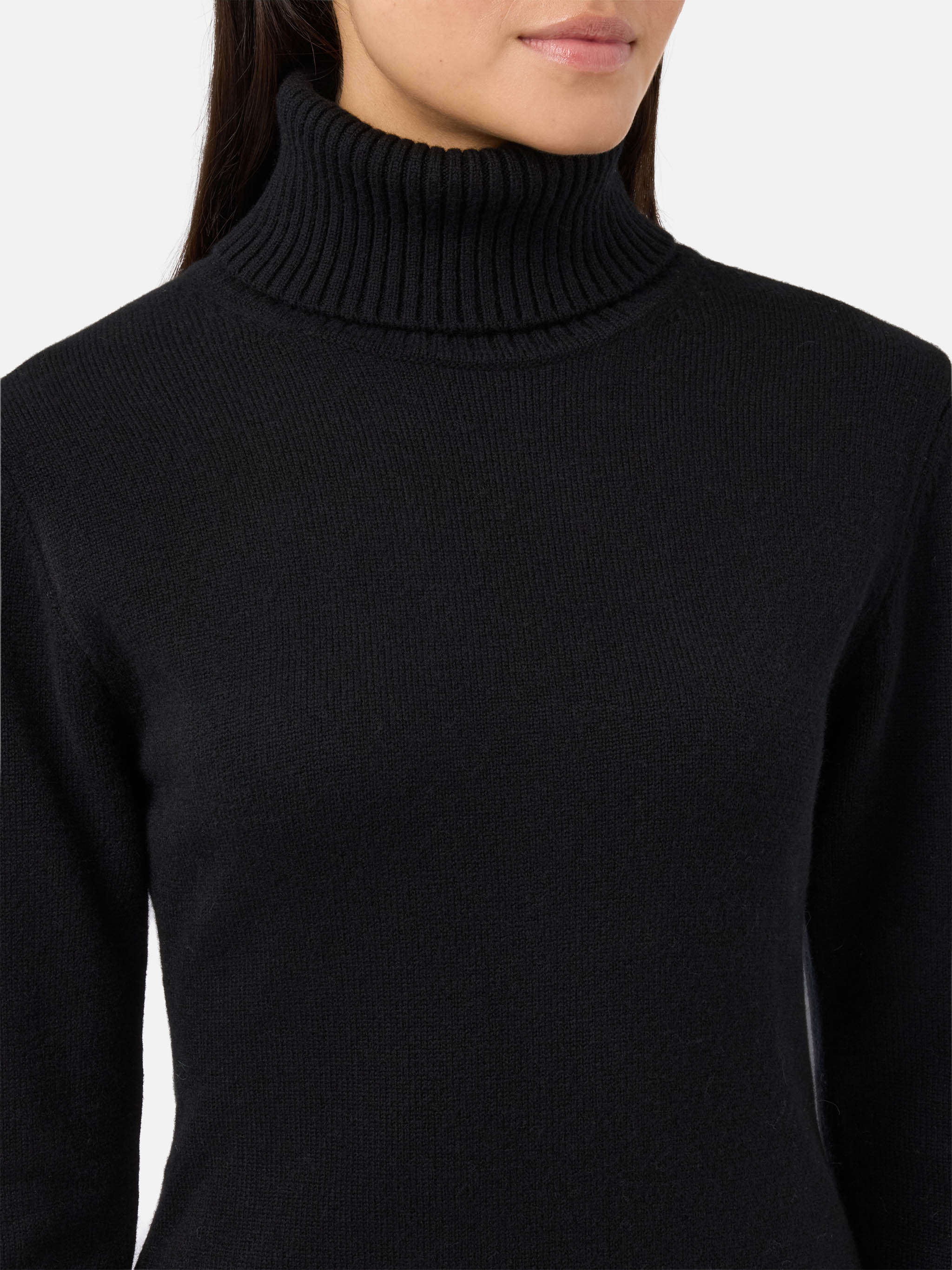 Brea dress in black soft-touch wool - Image 2