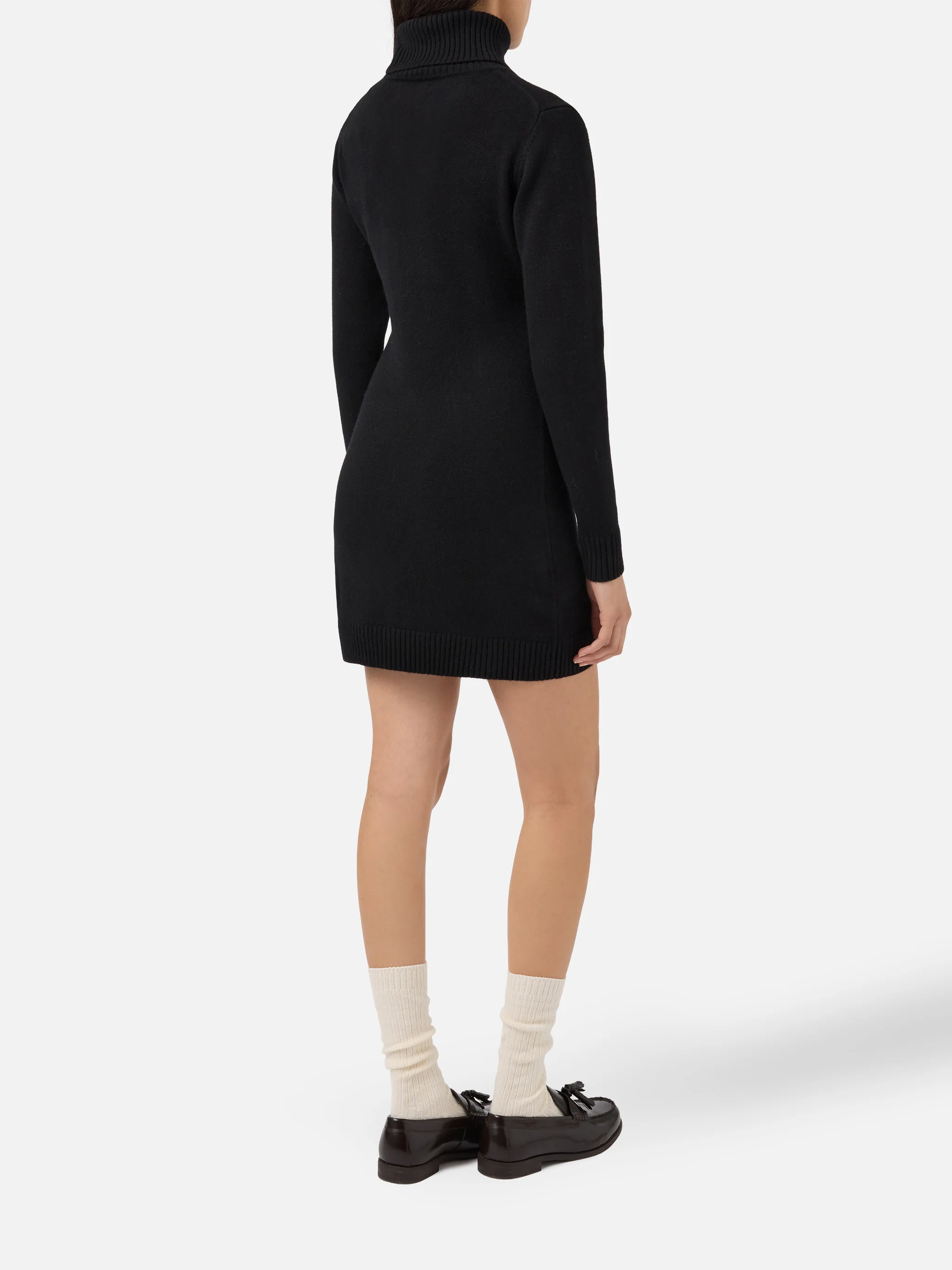 Brea dress in black soft-touch wool - Image 3