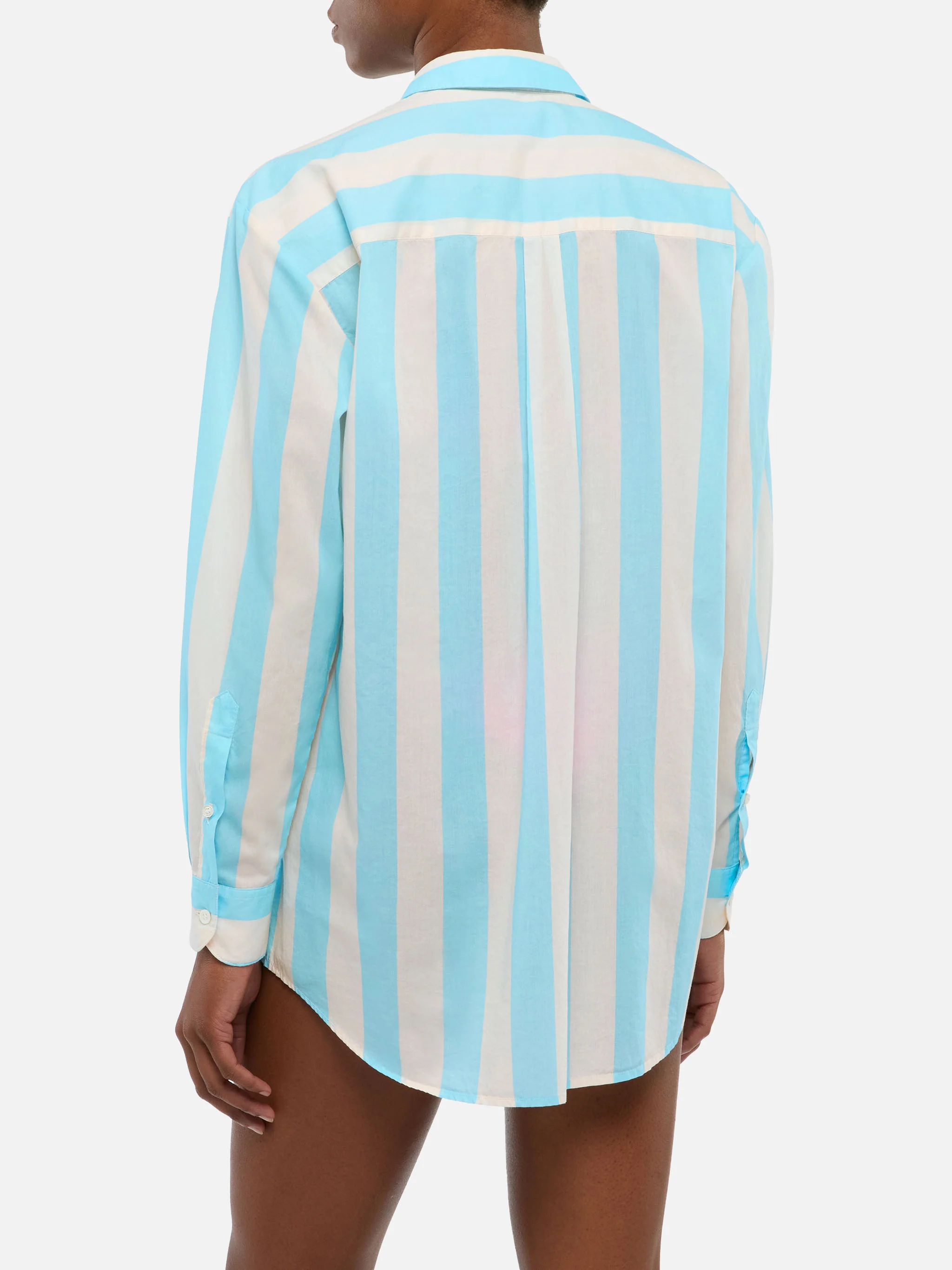 Brigitte striped-print cotton shirt with Ibiza embroidery - Image 3