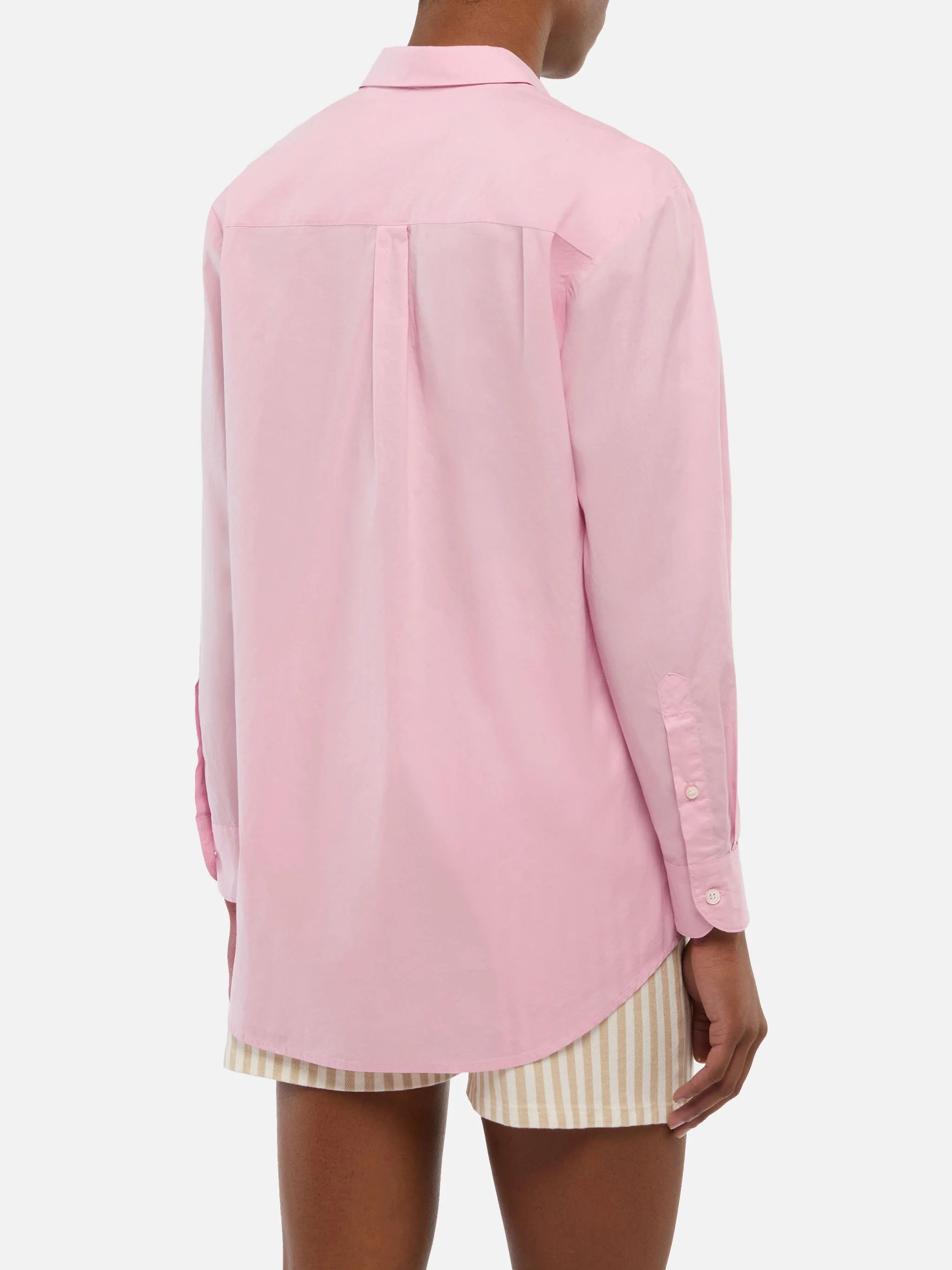 Brigitte striped-print cotton shirt with Miami habituè embroidery - Image 3