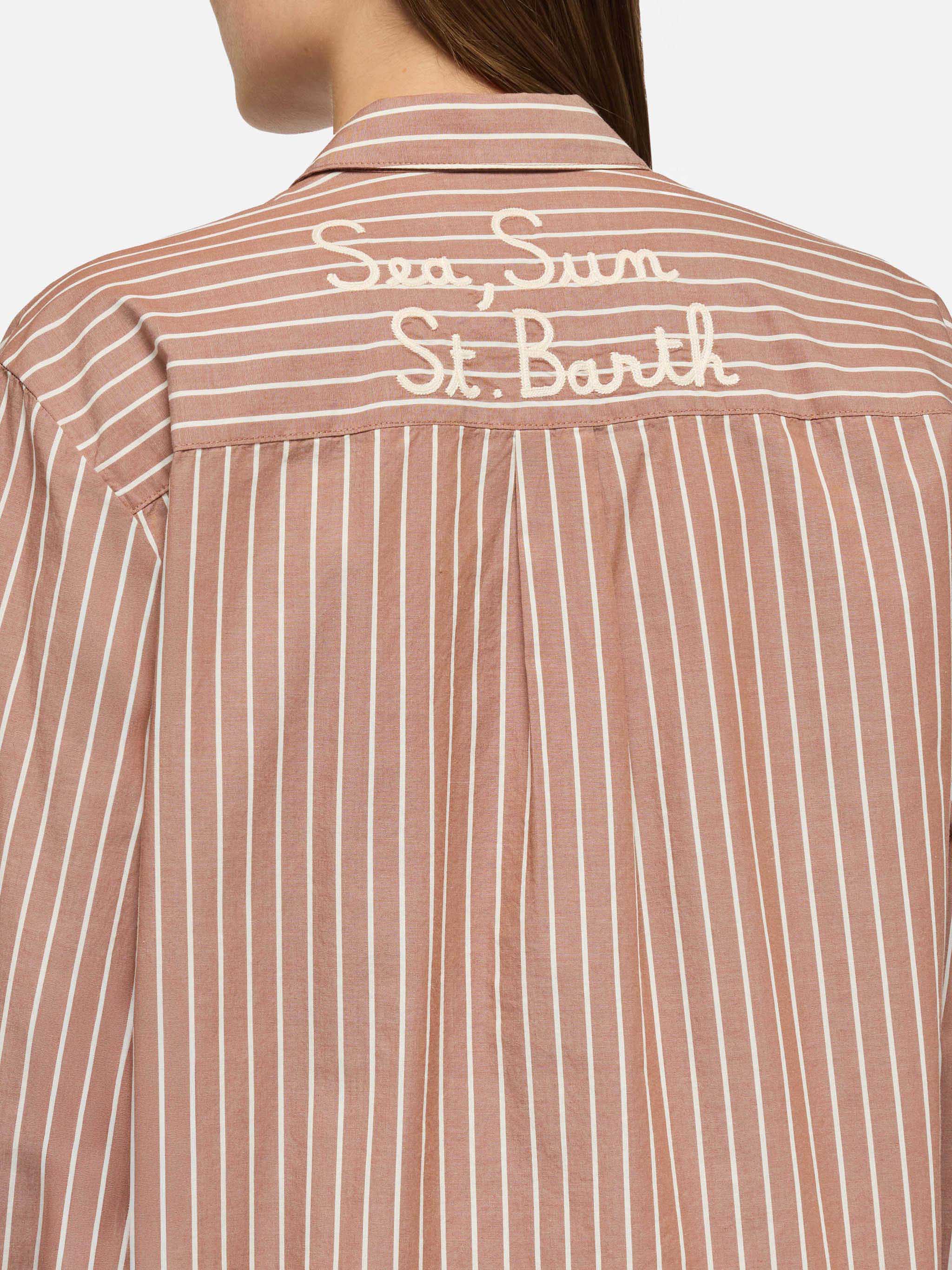 Brigitte striped-print cotton shirt with Sea, Sun St.Barth - Image 2