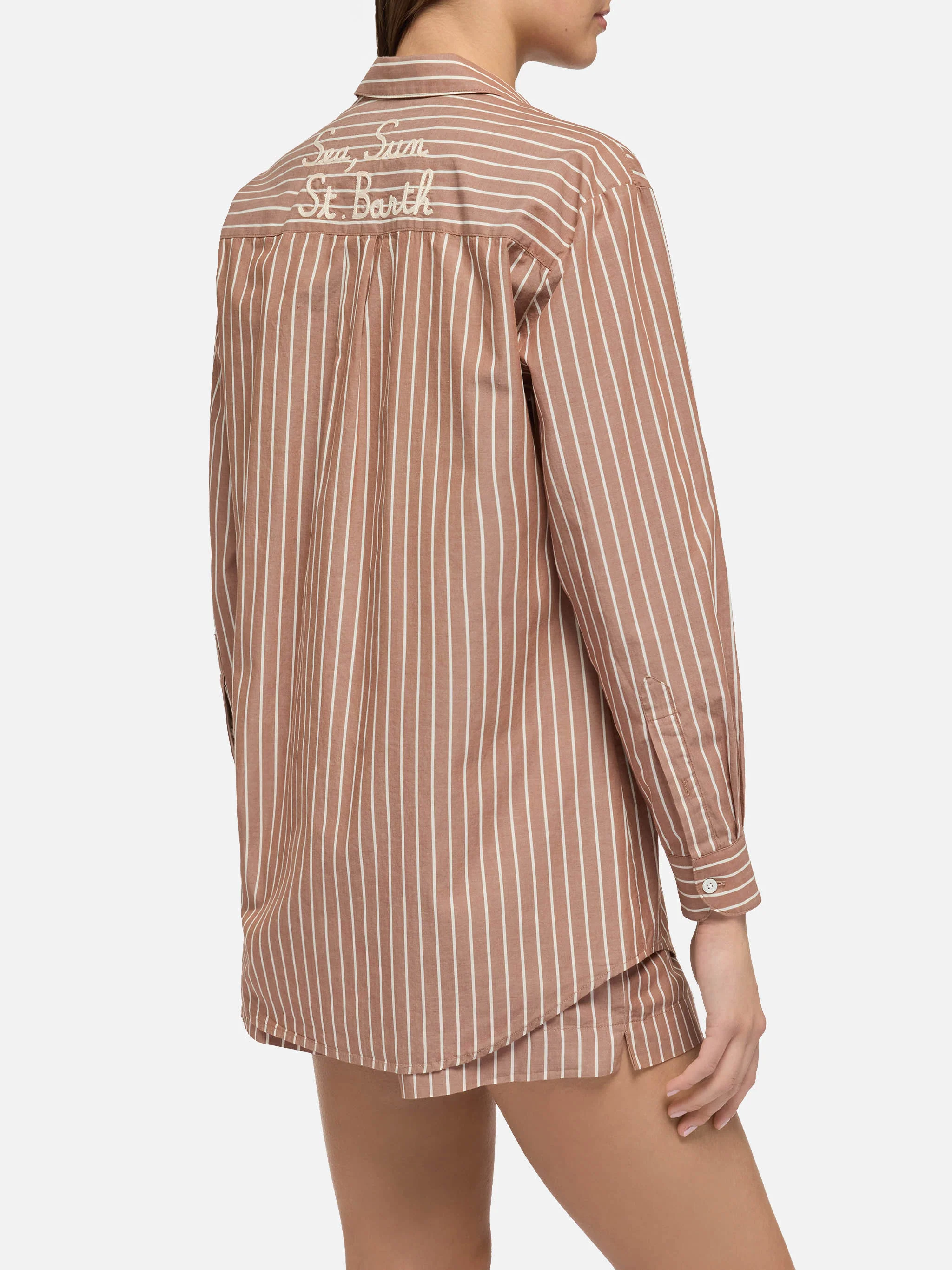 Brigitte striped-print cotton shirt with Sea, Sun St.Barth - Image 3