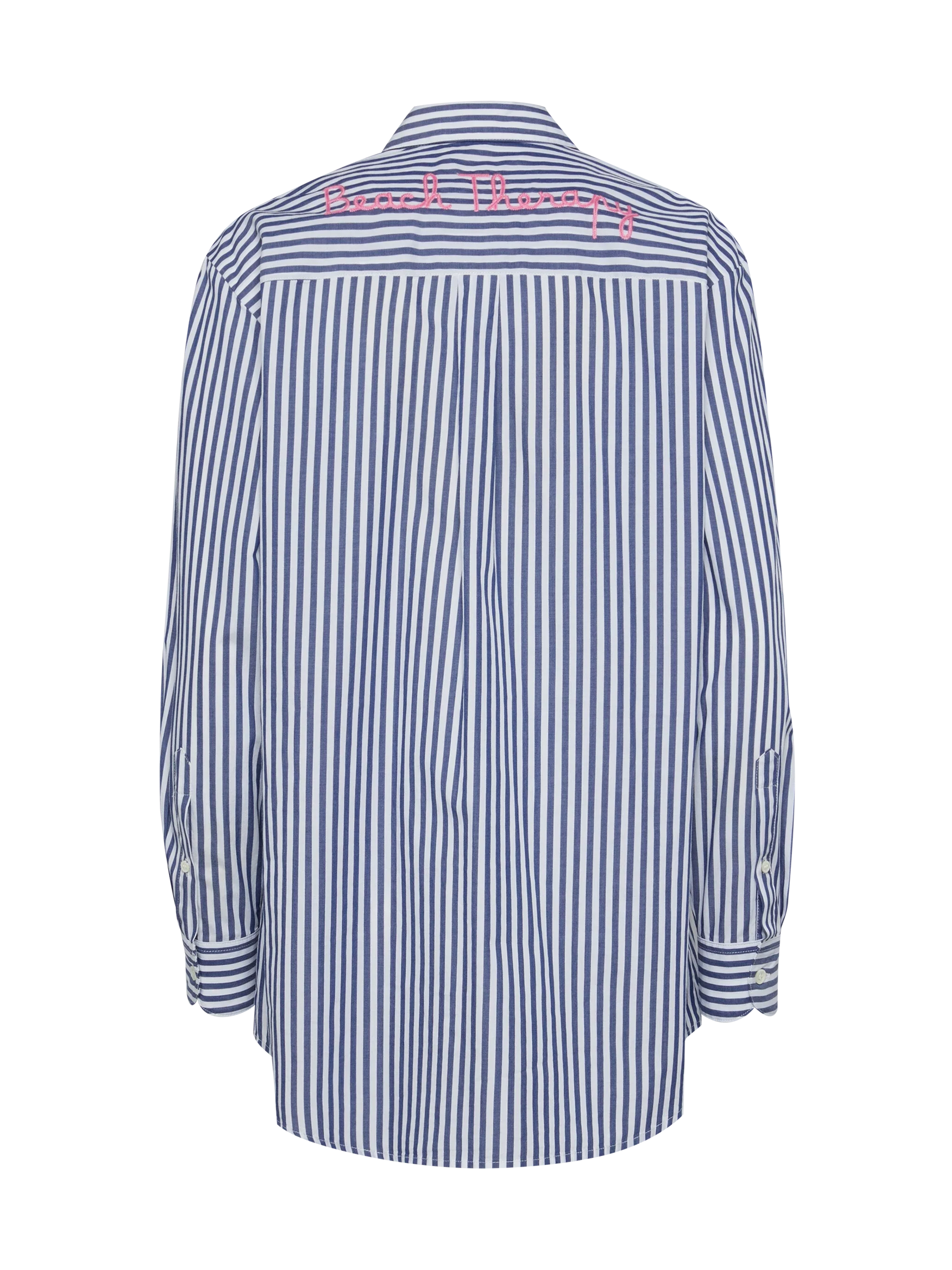 Brigitte striped-print cotton shirt with Saint Barth beach club embroidery - Image 7