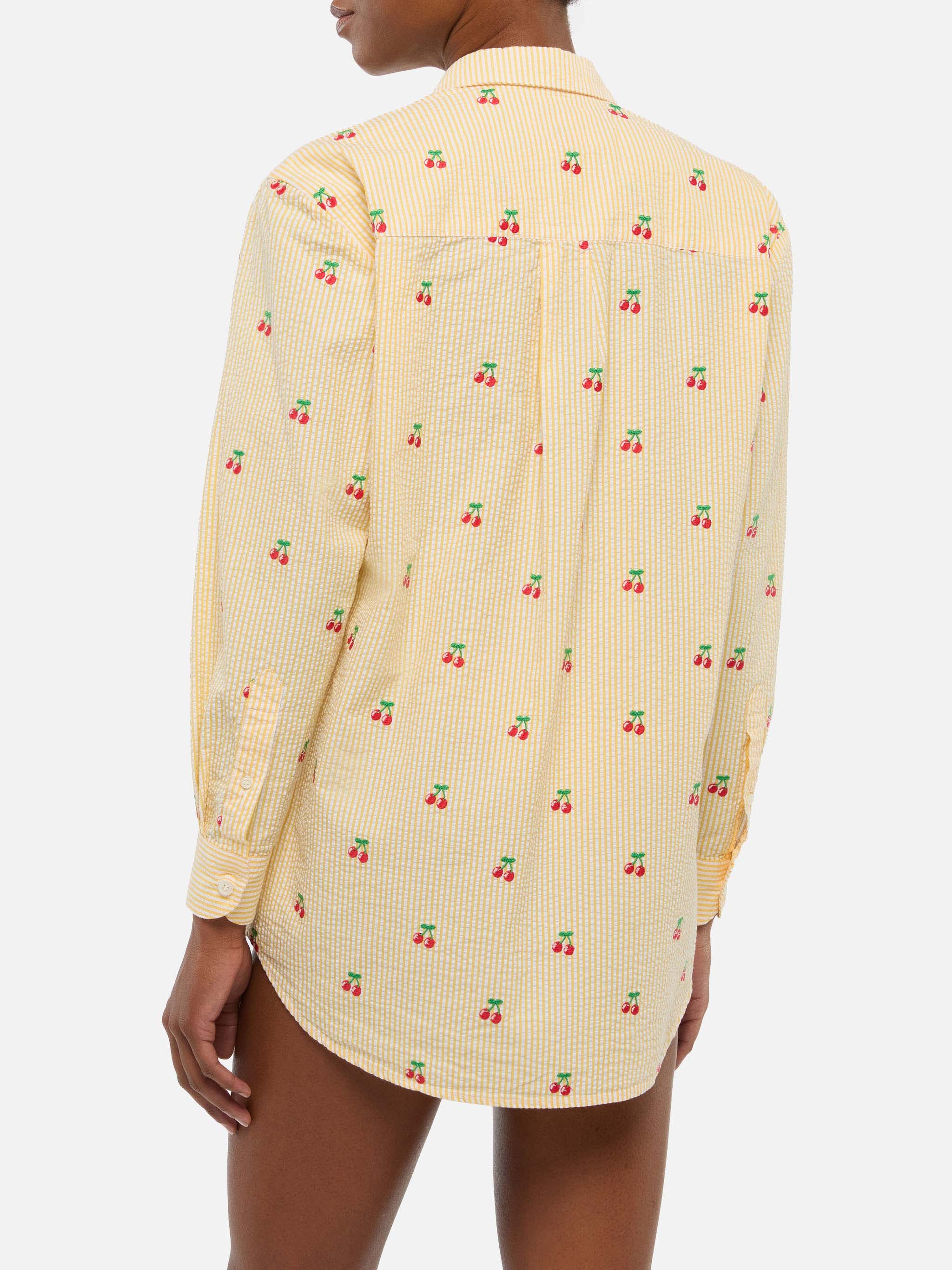 Brigitte striped-print seersucker shirt with Saint Barth embroidery - Image 3