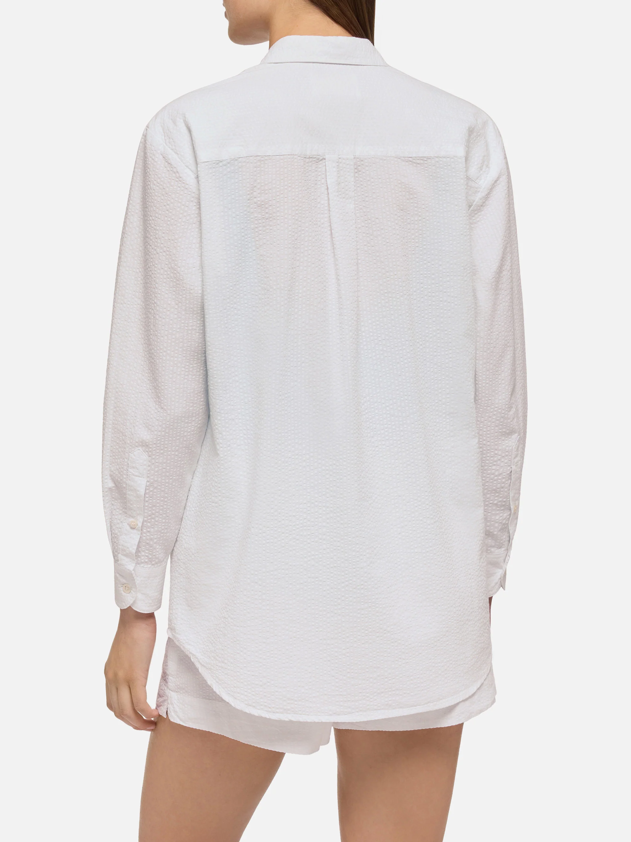 Brigitte white seersucker shirt with Saint Barth embroidery - Image 4