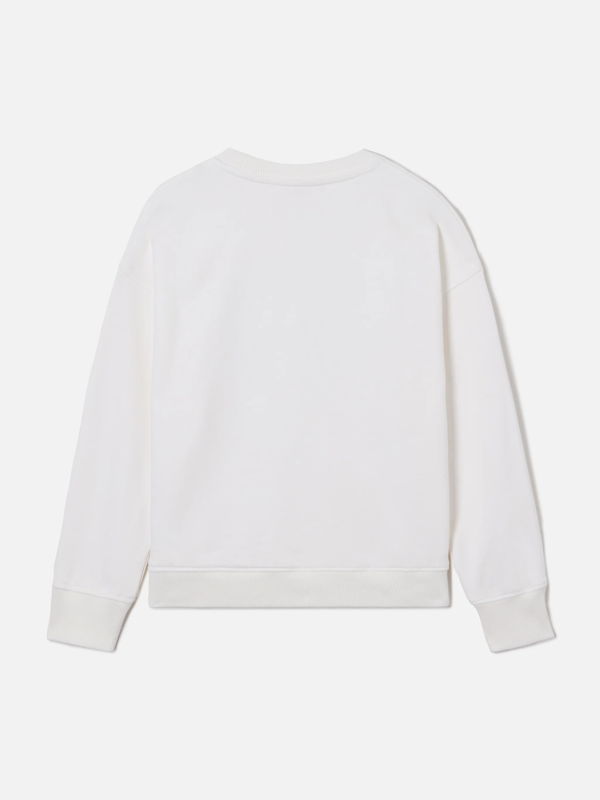 Briony Crewneck Sweatshirt in white with leopard patch - Image 3