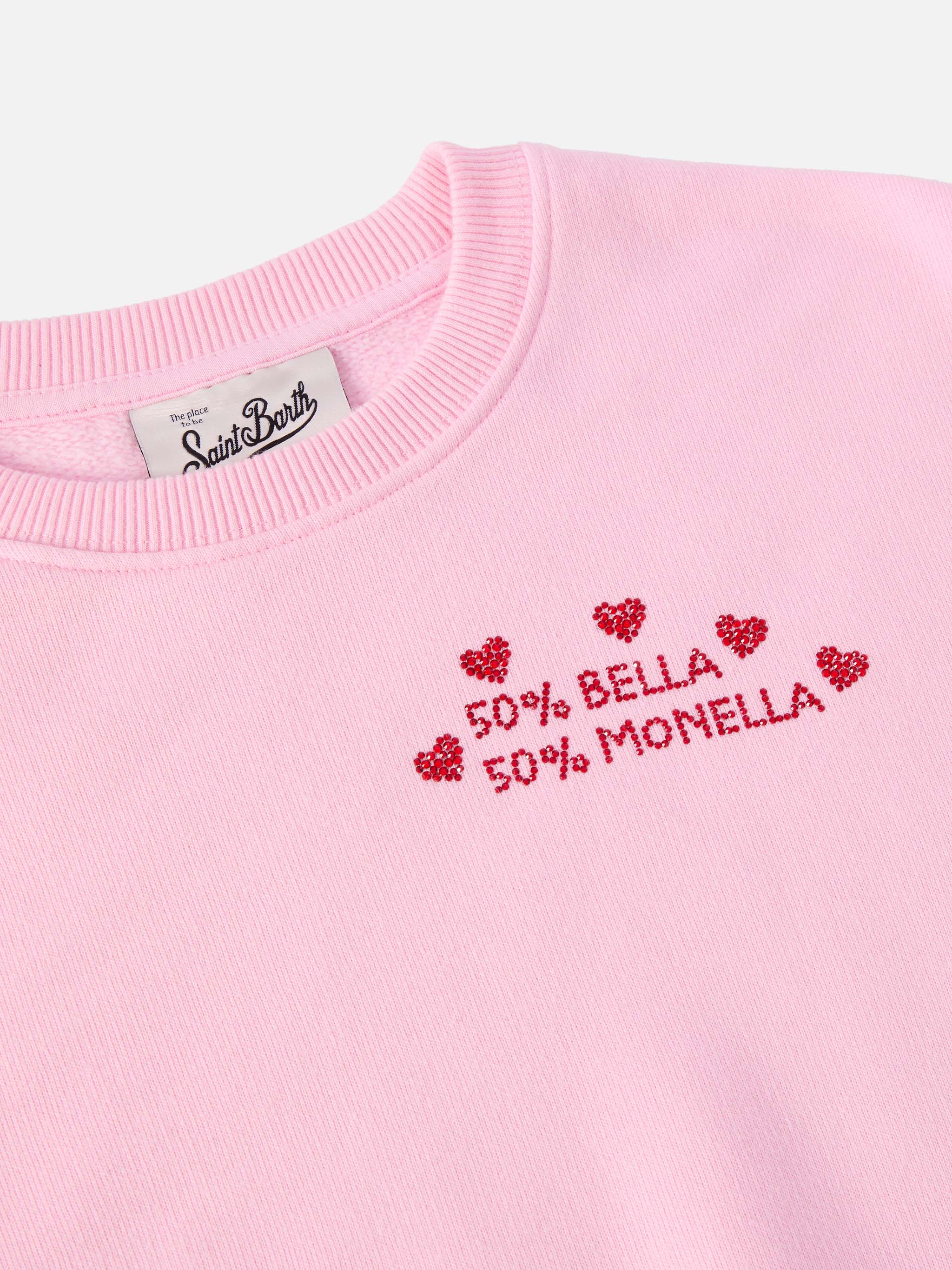 Briony crewneck sweatshirt with Bella e Monella rhinestone appliqué - Image 2