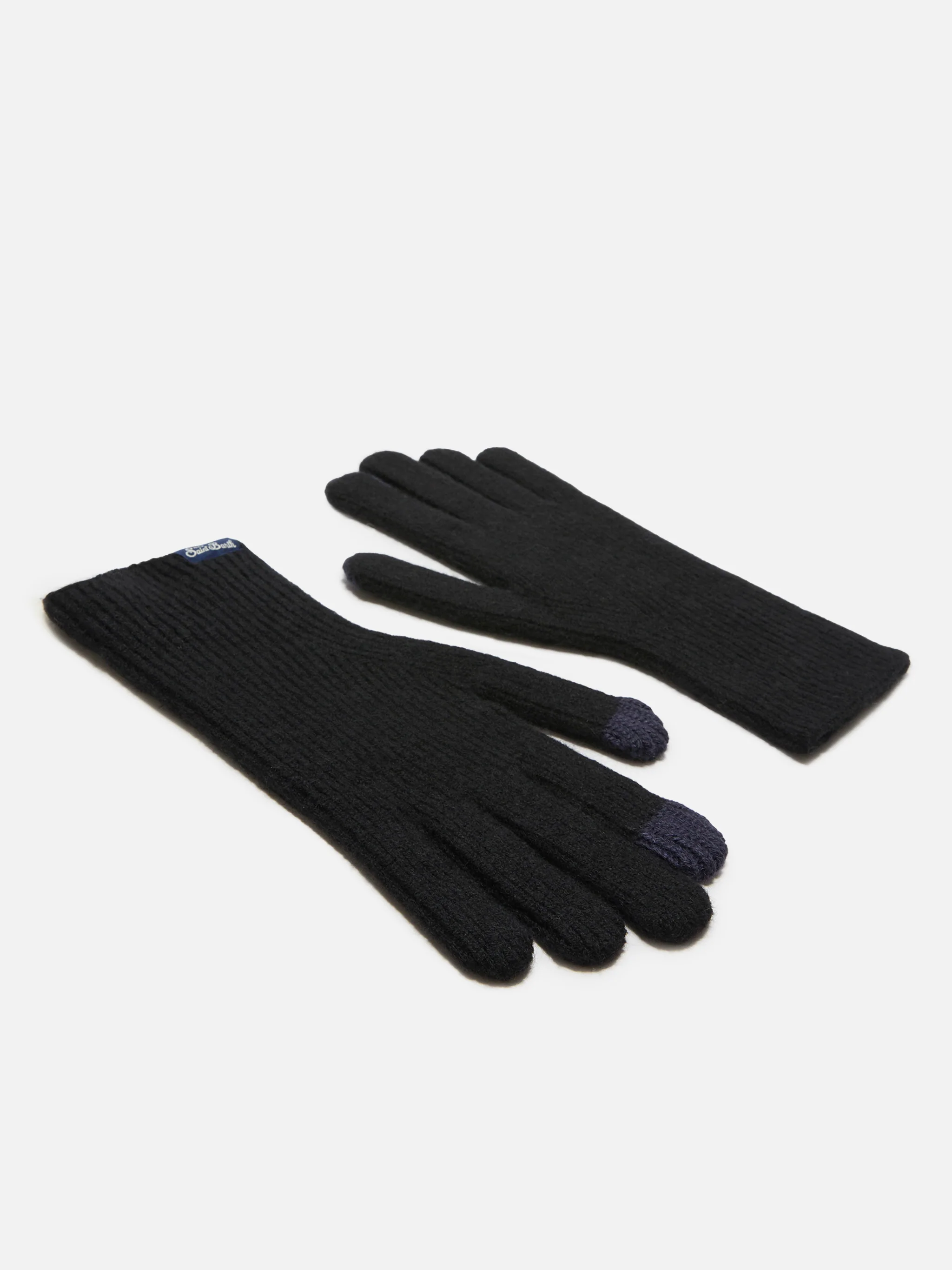 Brixton ribbed stretch cashmere-blend gloves in black - Image 2