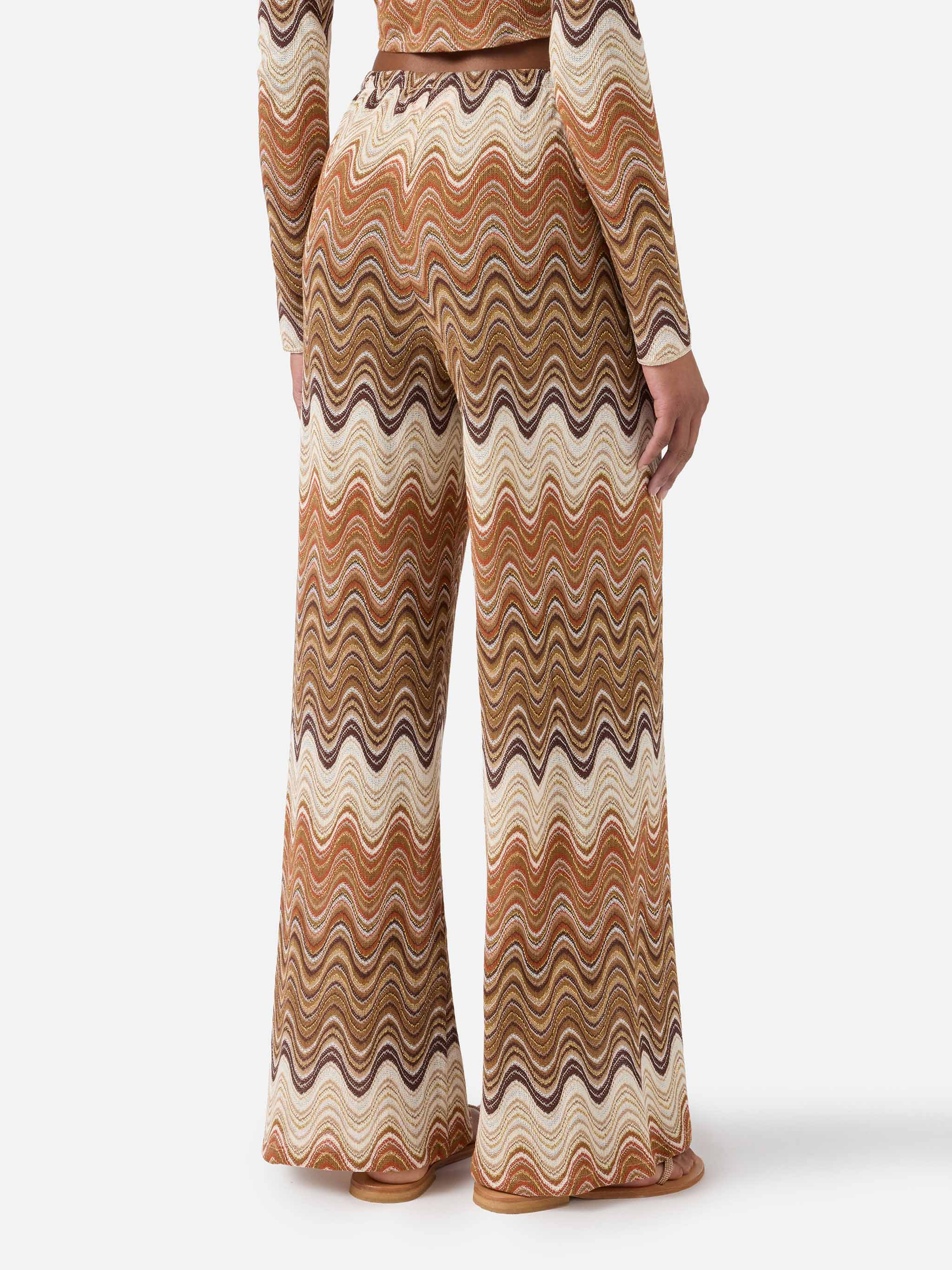Brown Amalia degradé raschel long trousers - Image 3