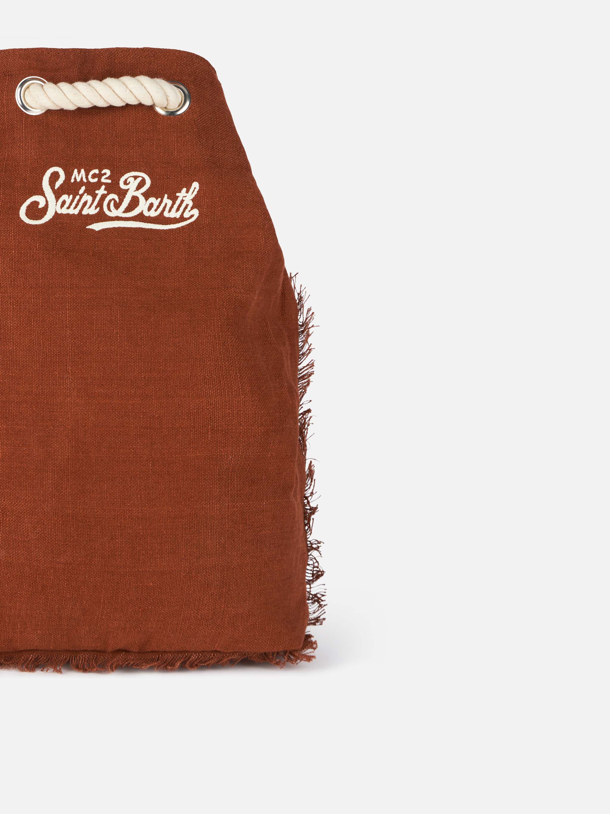 Brown boat linen backpack - Image 3