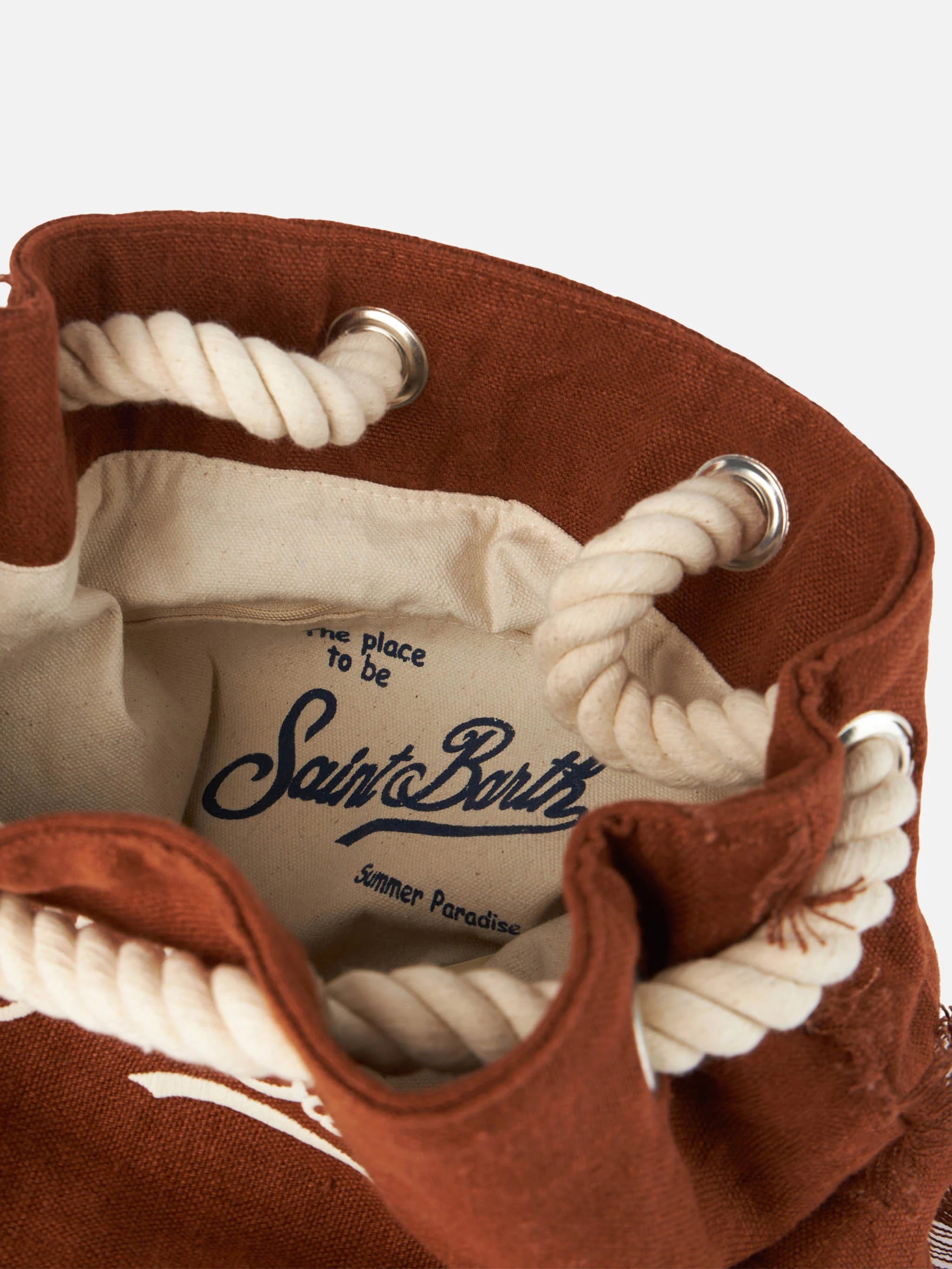 Brown boat linen backpack - Image 5