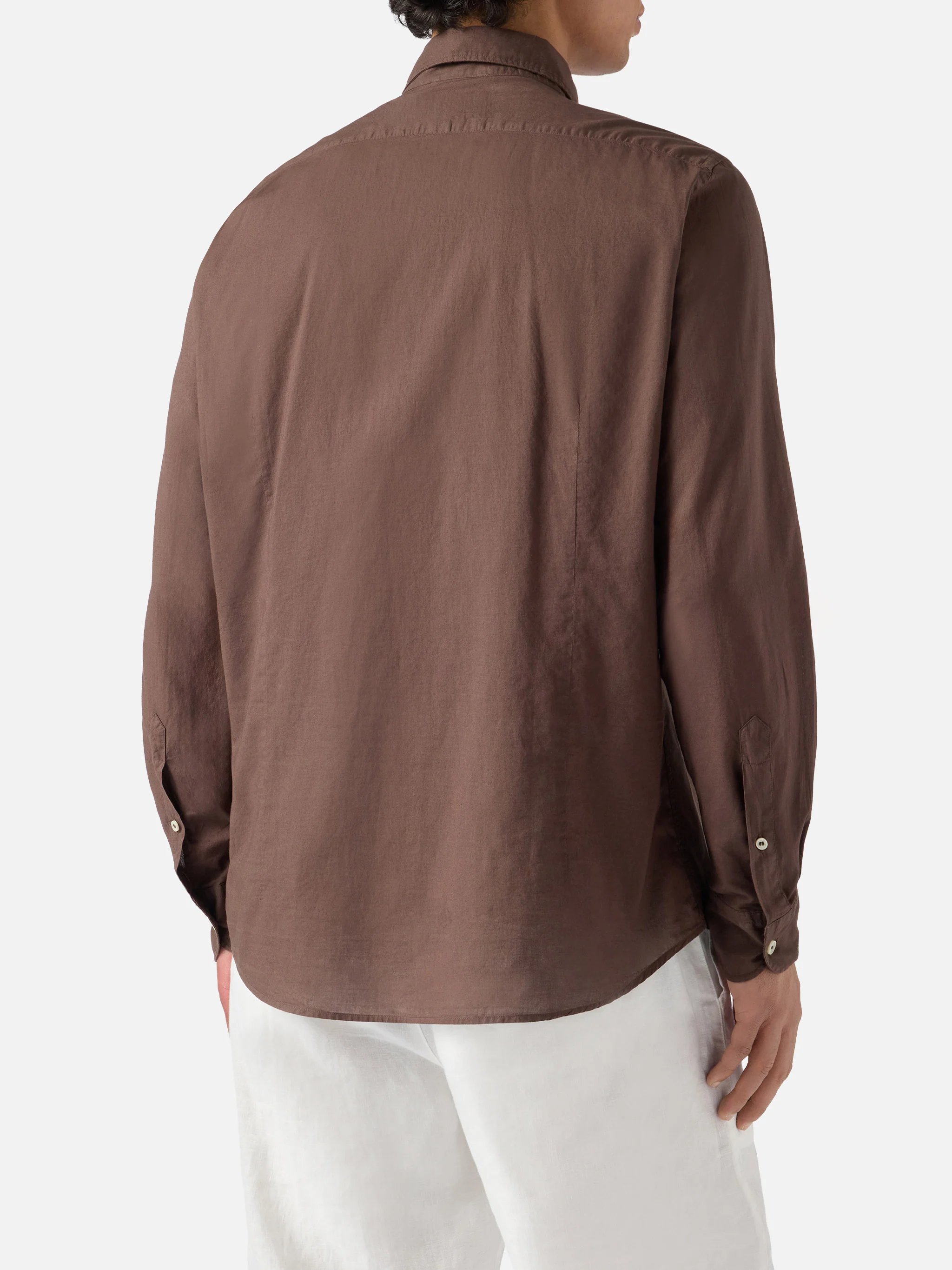 Brown Chemise Ice shirt in pure cotton voile - Image 3