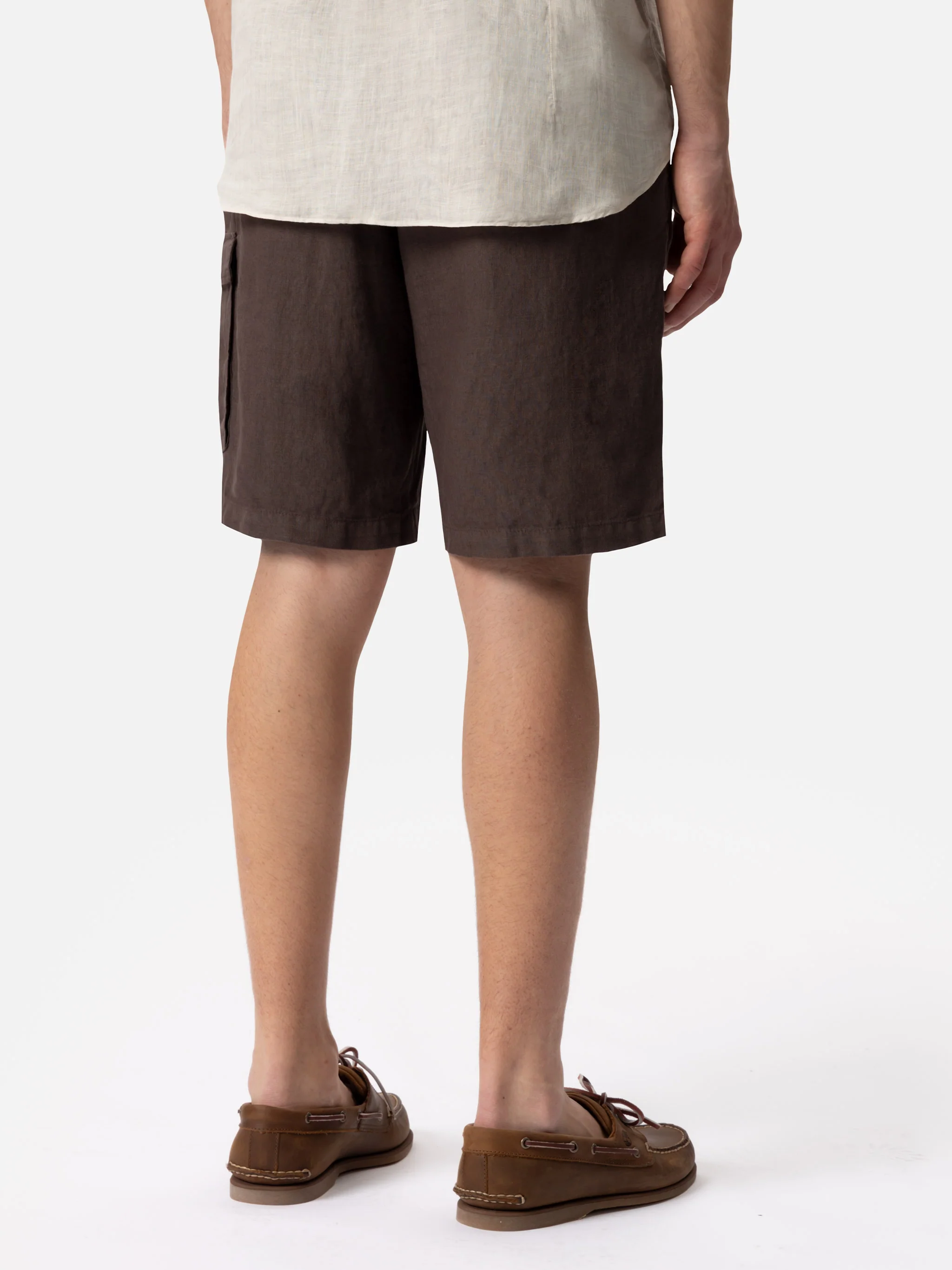 Brown linen bermuda Marseille - Image 2