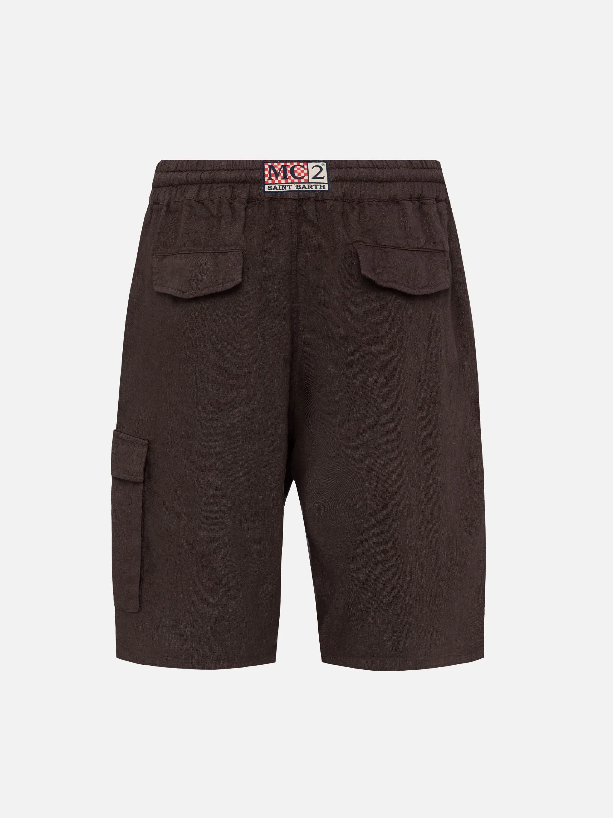 Brown linen bermuda Marseille - Image 4