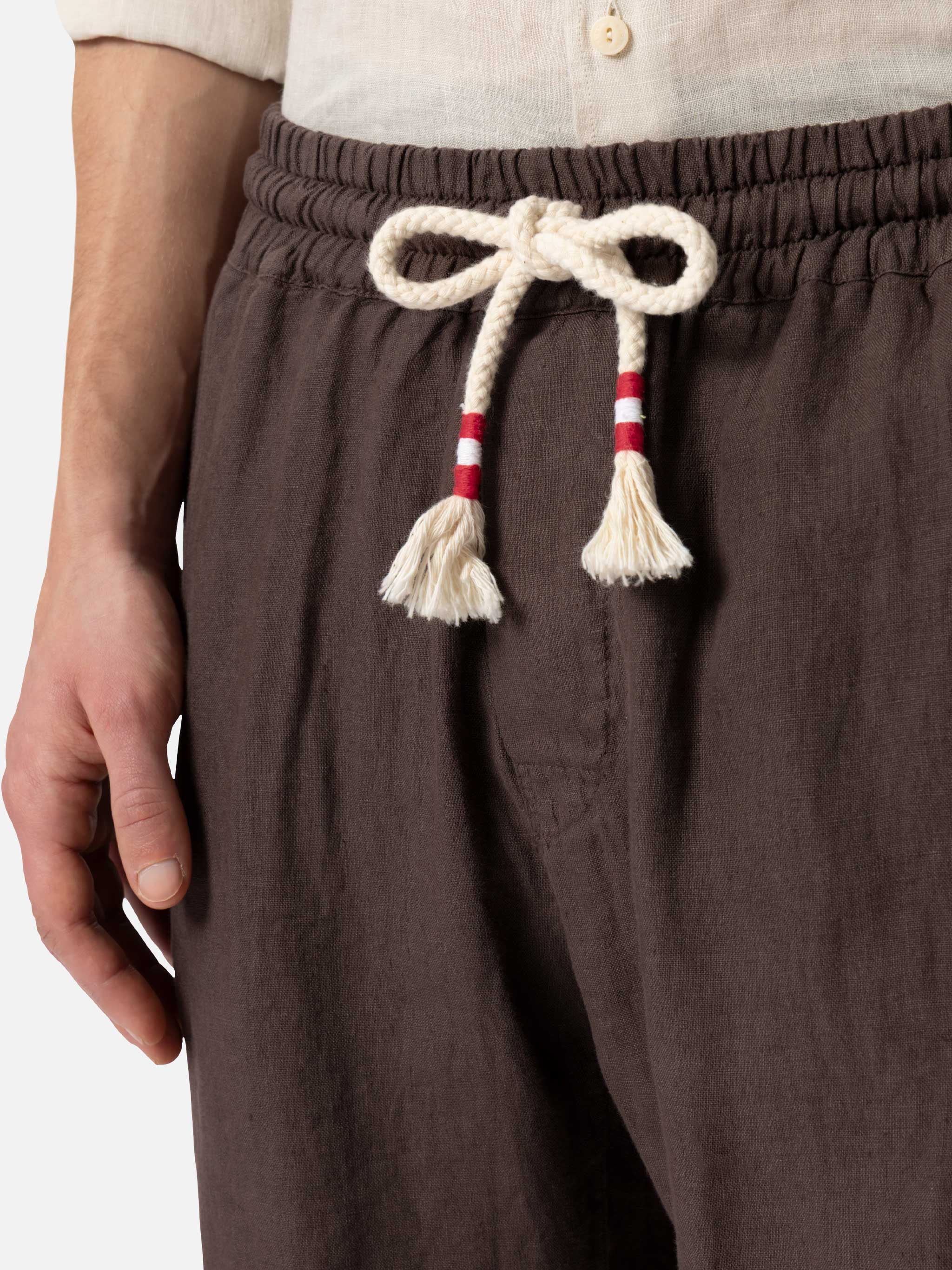 Brown linen bermuda Marseille - Image 5