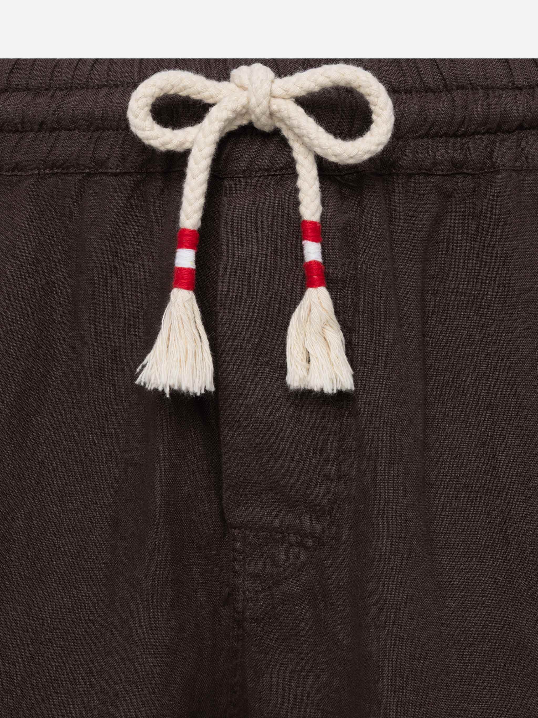 Brown linen bermuda Marseille - Image 6