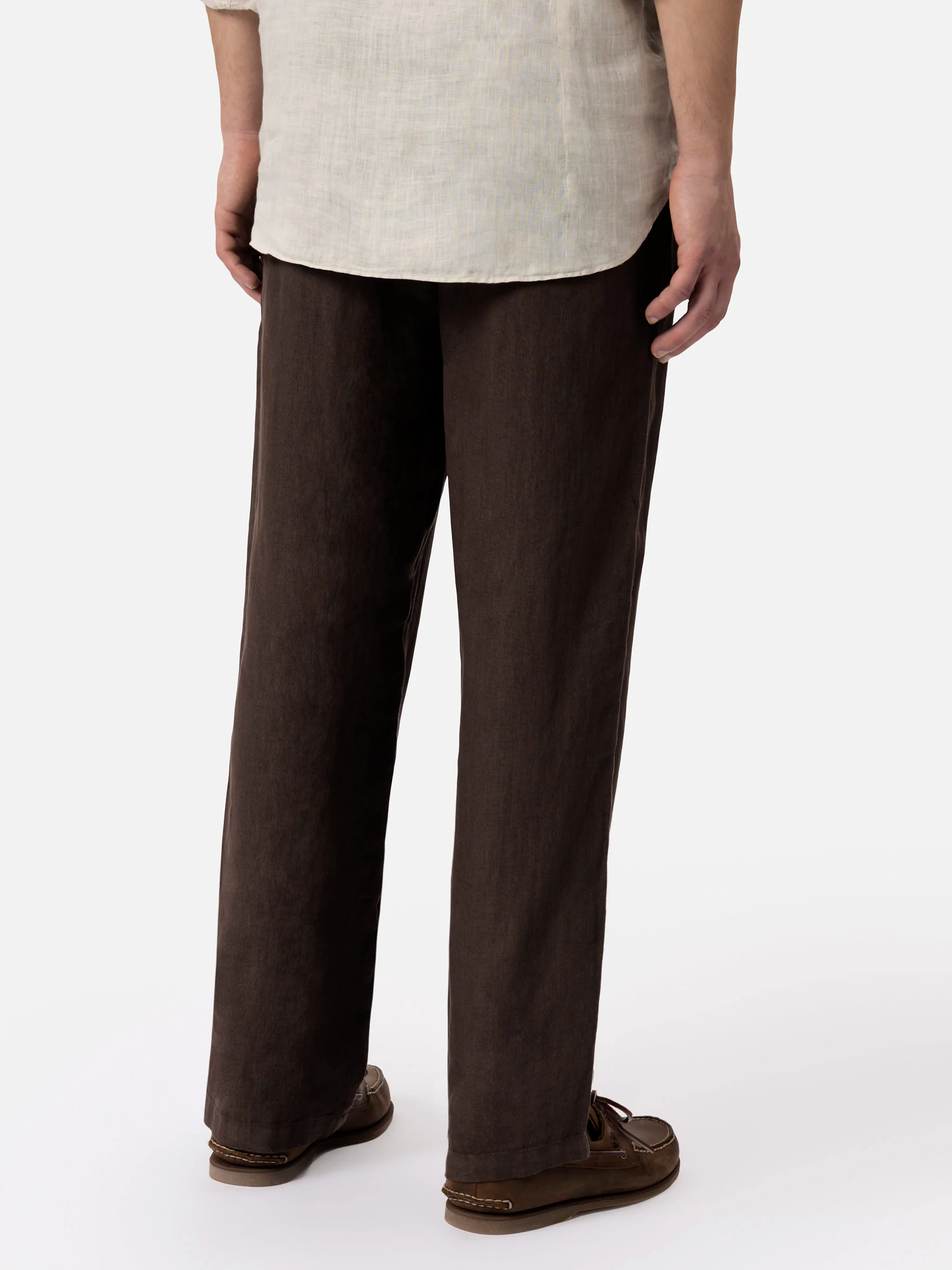 Brown linen pants Calais with drawstring - Image 2