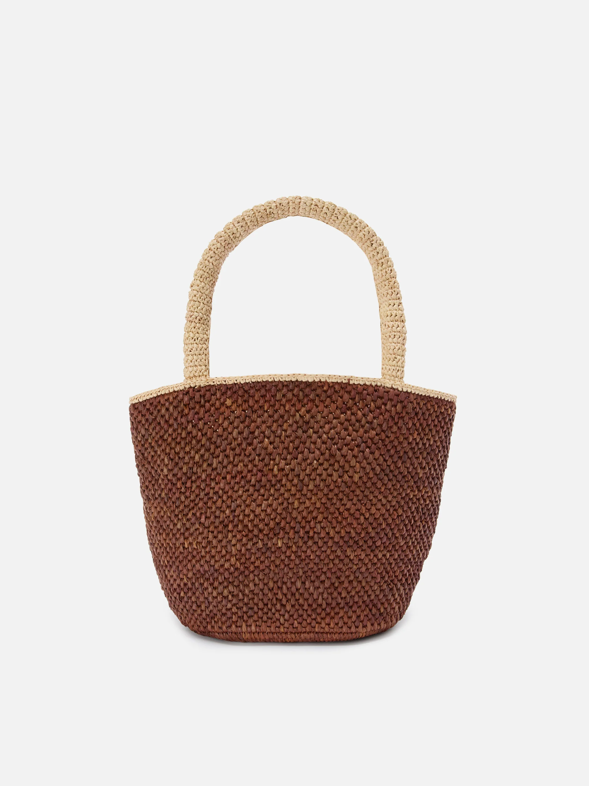 Brown Marcy raffia bag with tassel and embroidered logo - Image 4