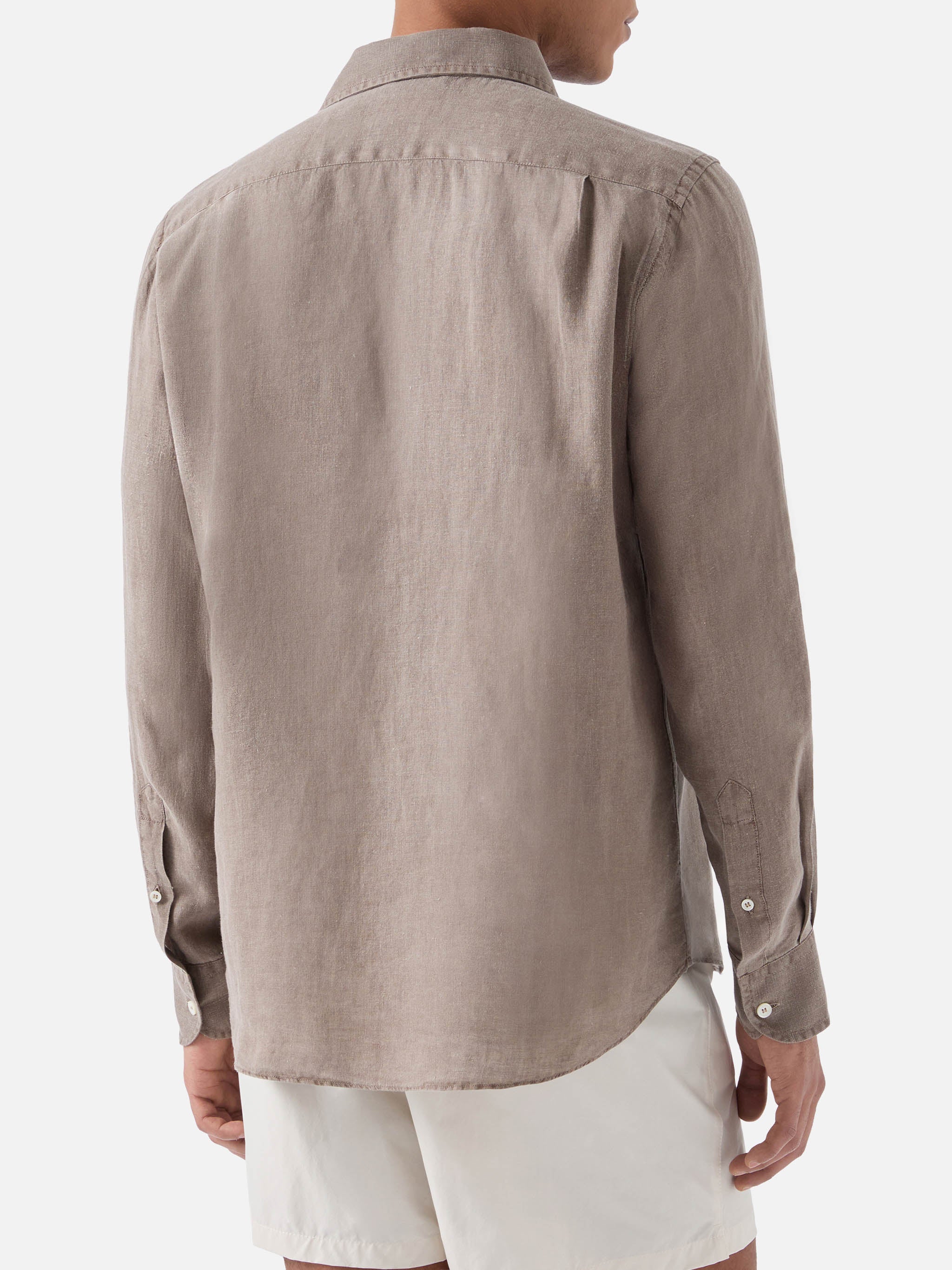 Brown Raphael shirt in pure linen - Image 3