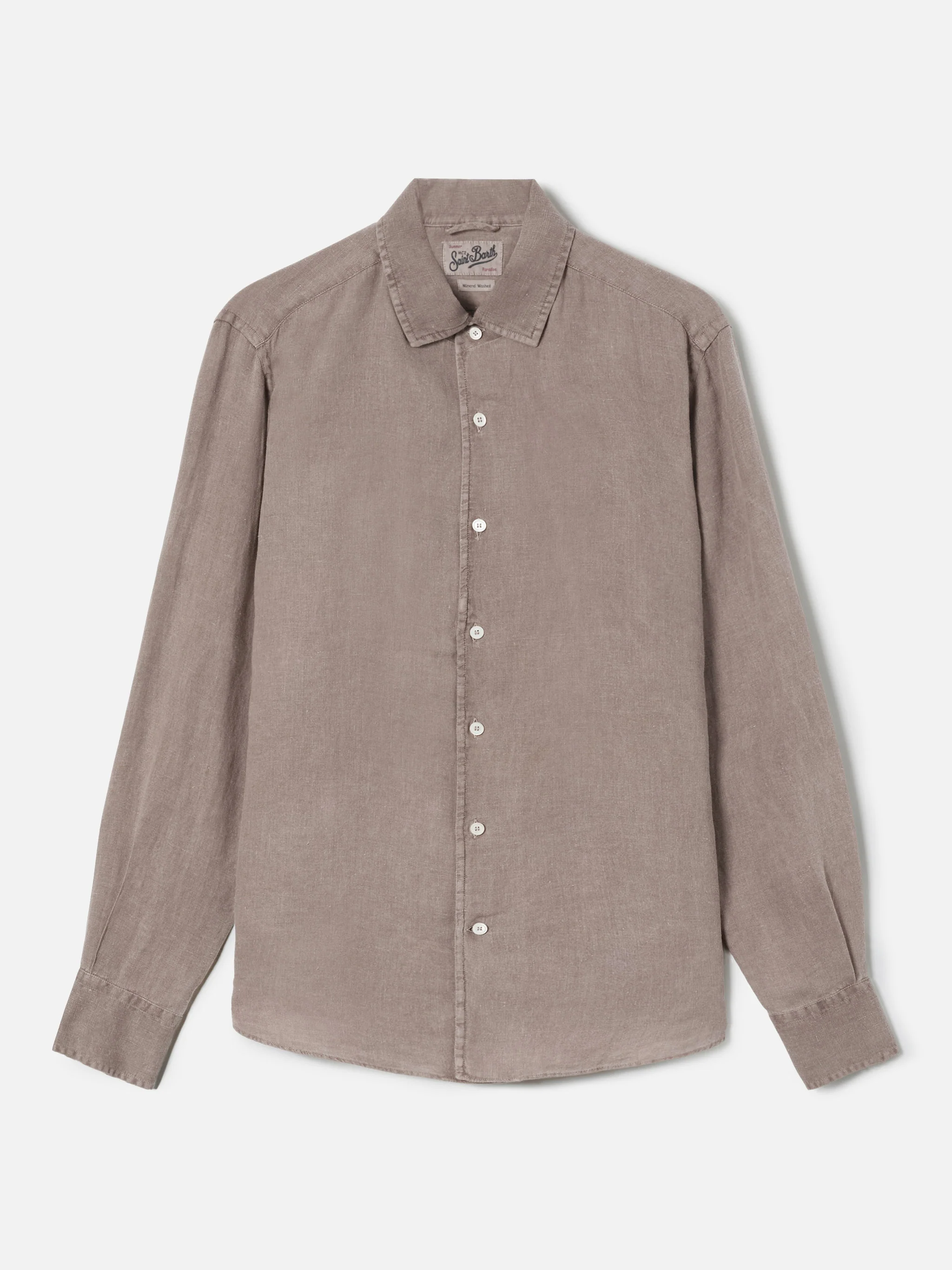 Brown Raphael shirt in pure linen - Image 5