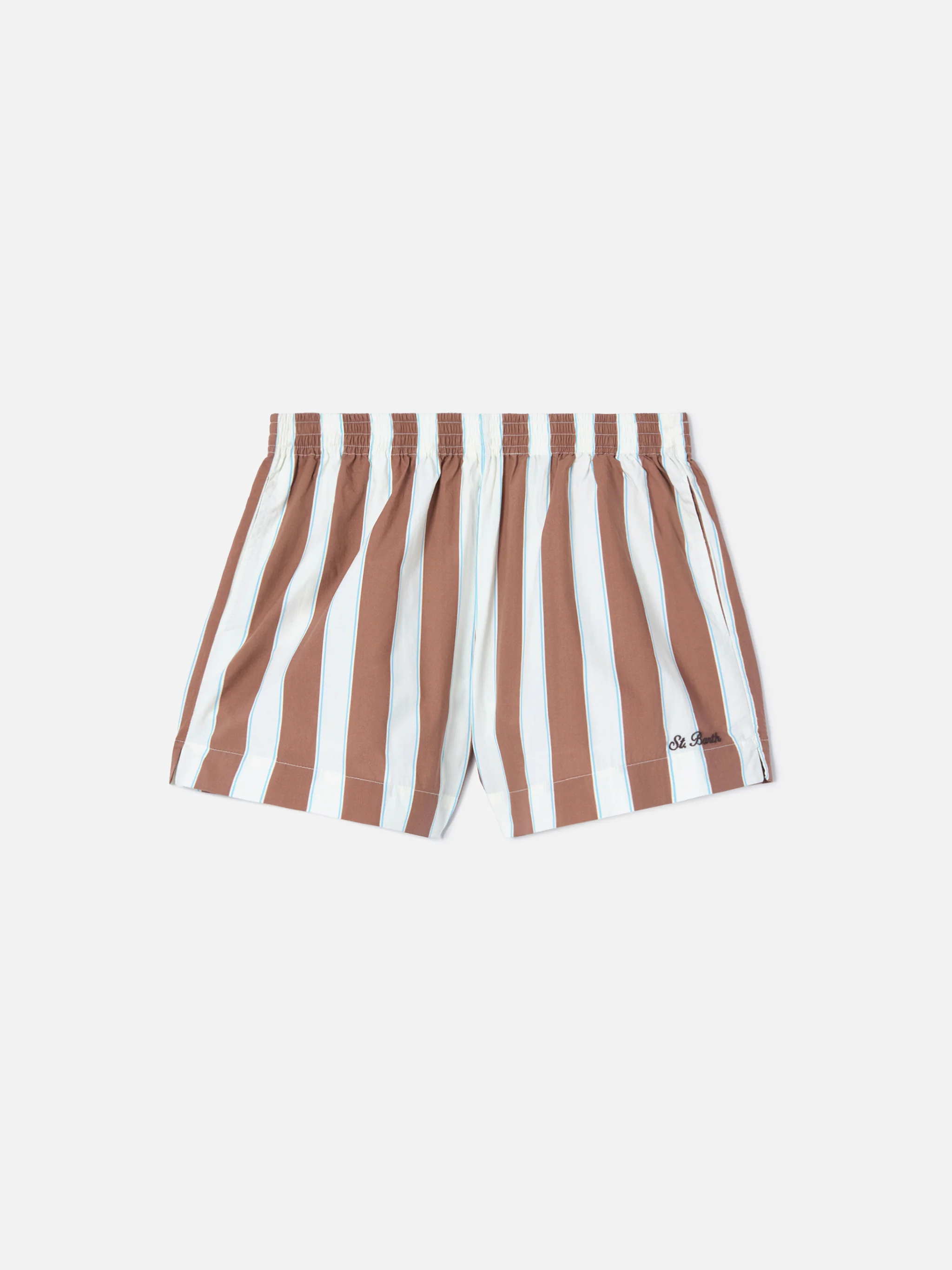 Brown striped Meave cotton shorts - Image 5