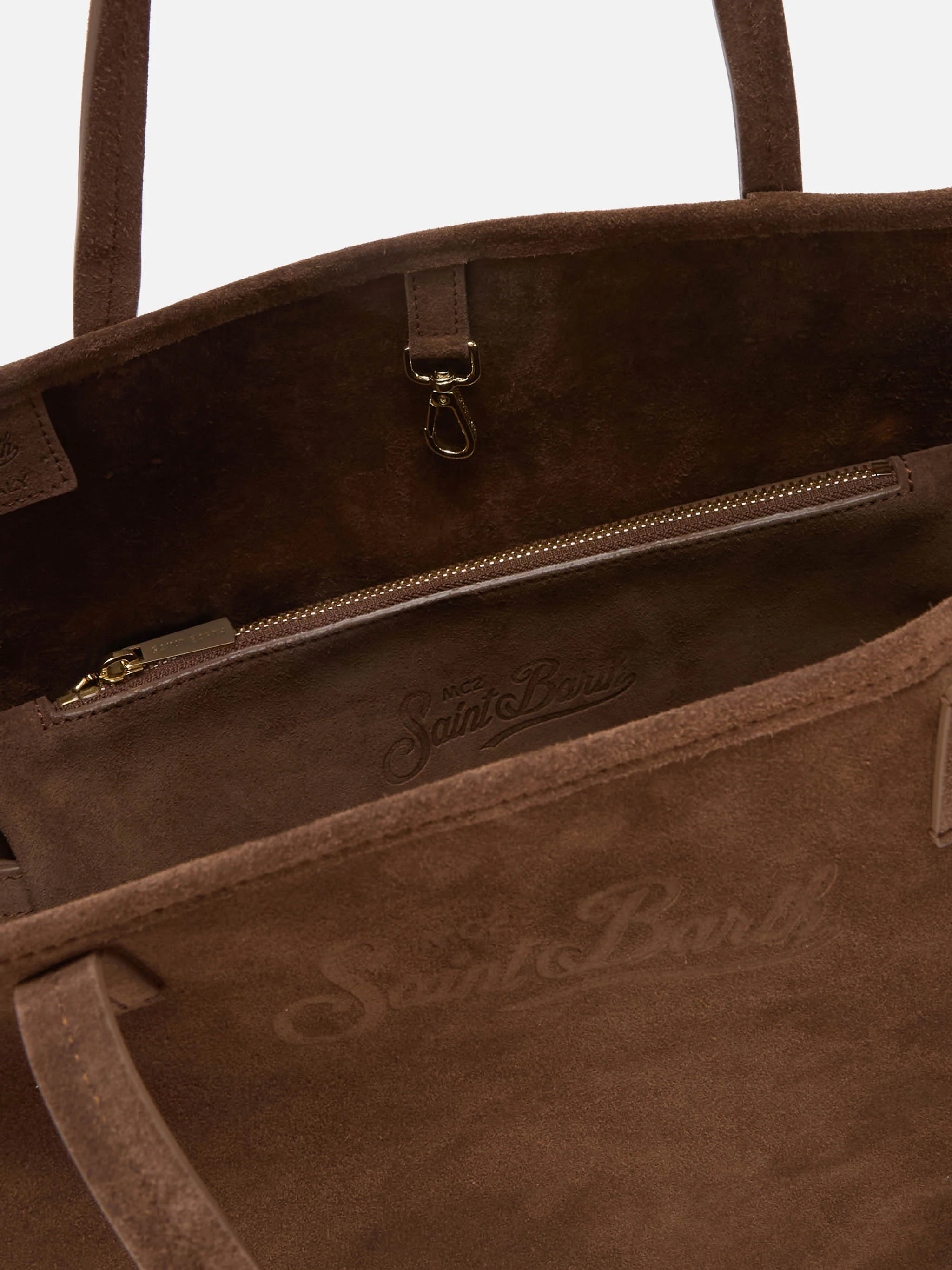 Brown suede City regular bag - Image 5