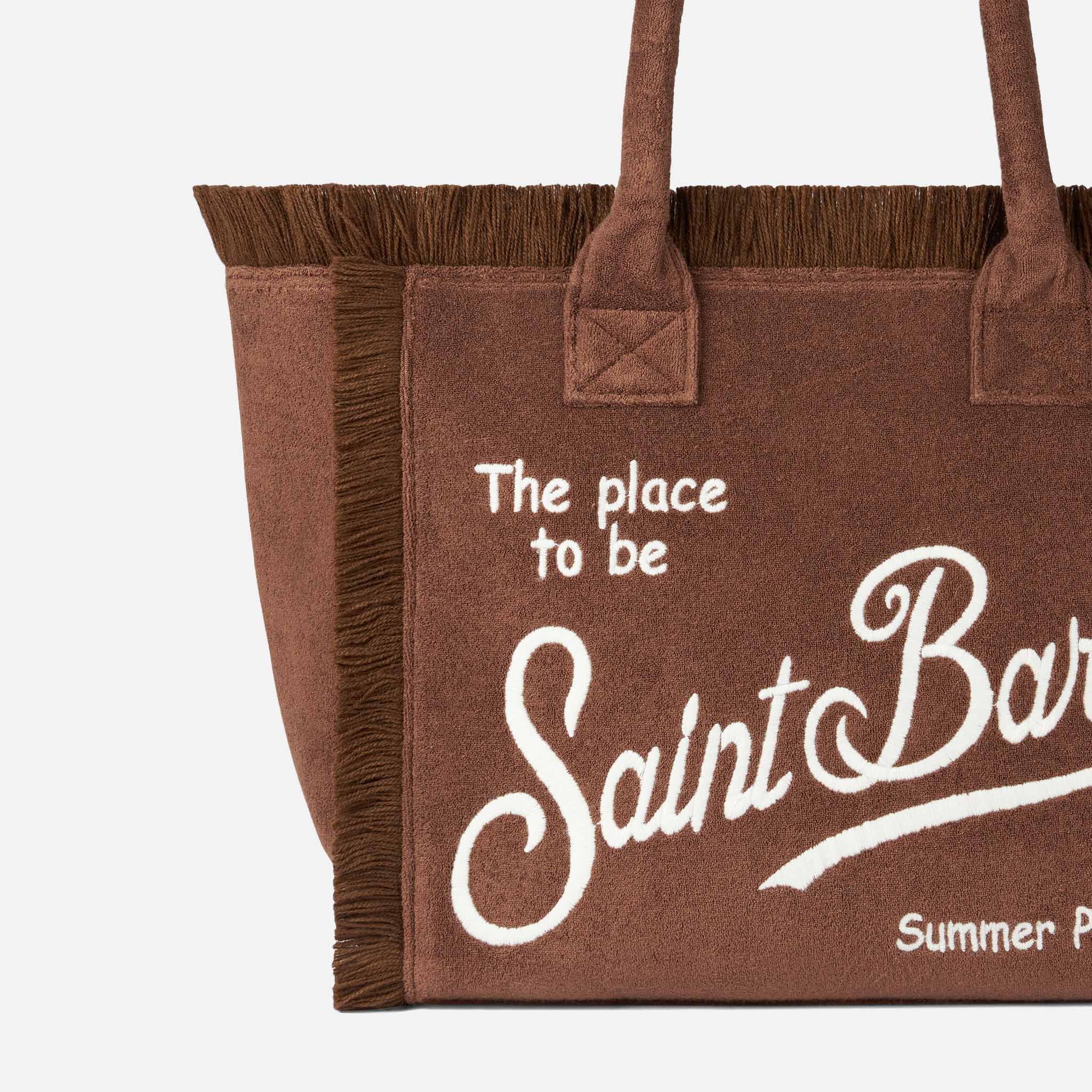 Brown terry Vanity Sponge tote bag - Image 4