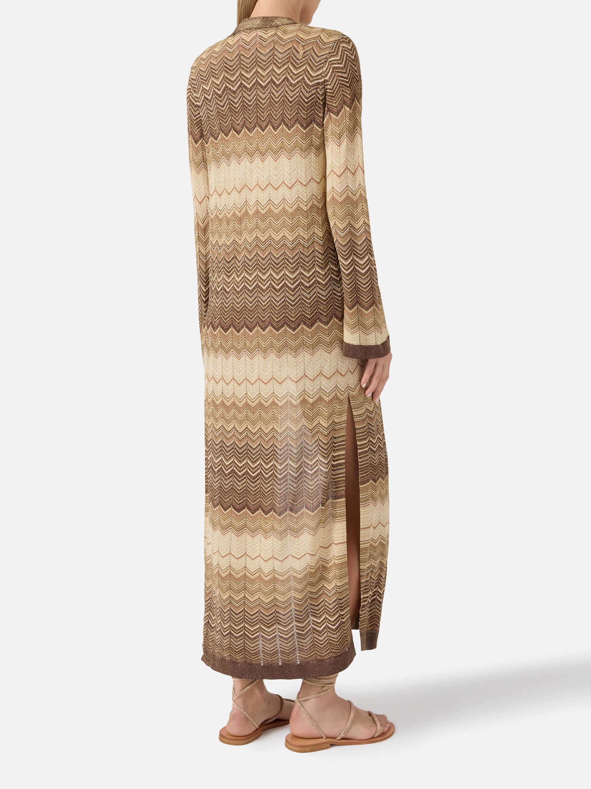 Brown Tonia long cardigan in knit - Image 3