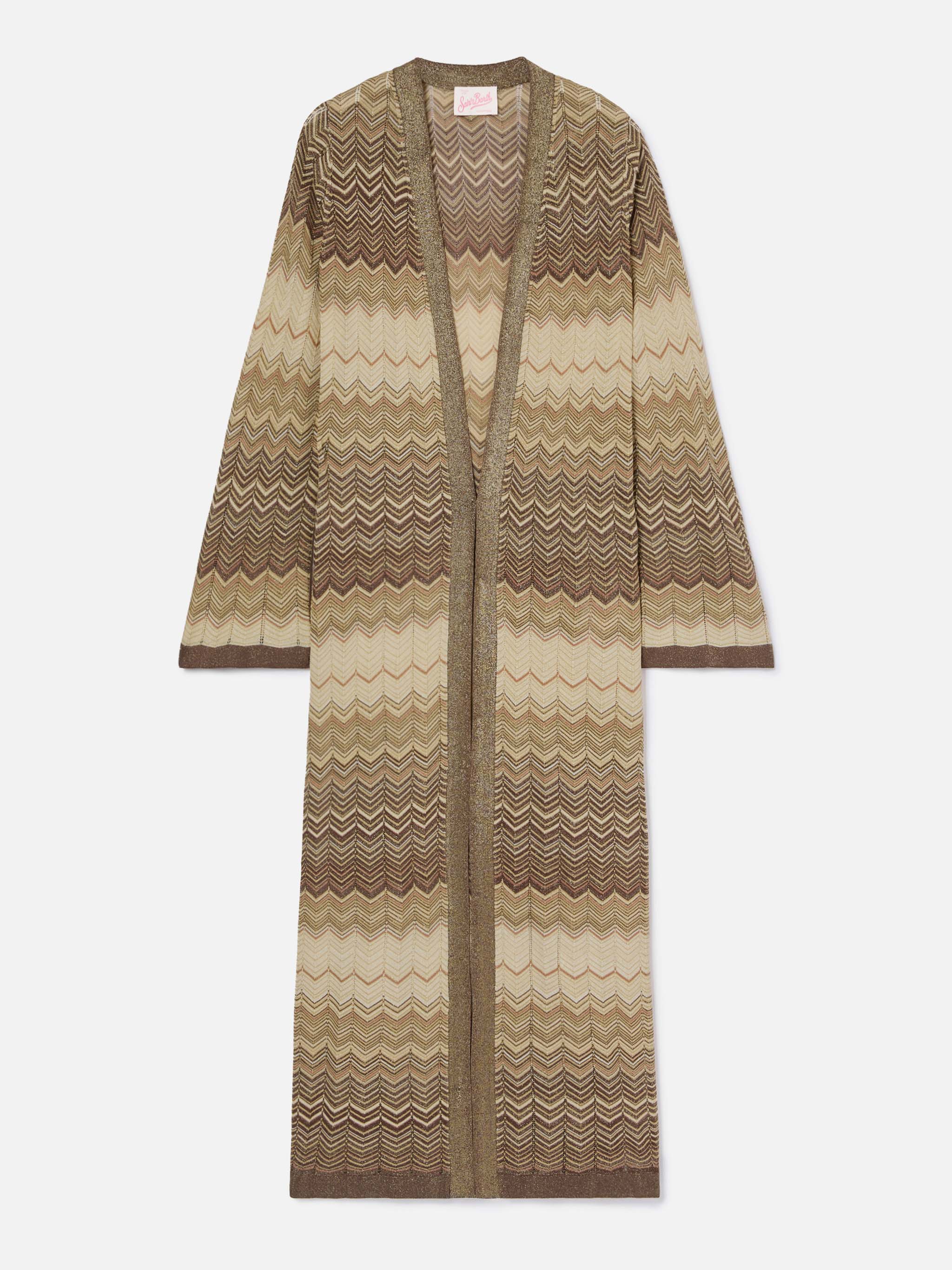 Brown Tonia long cardigan in knit - Image 4