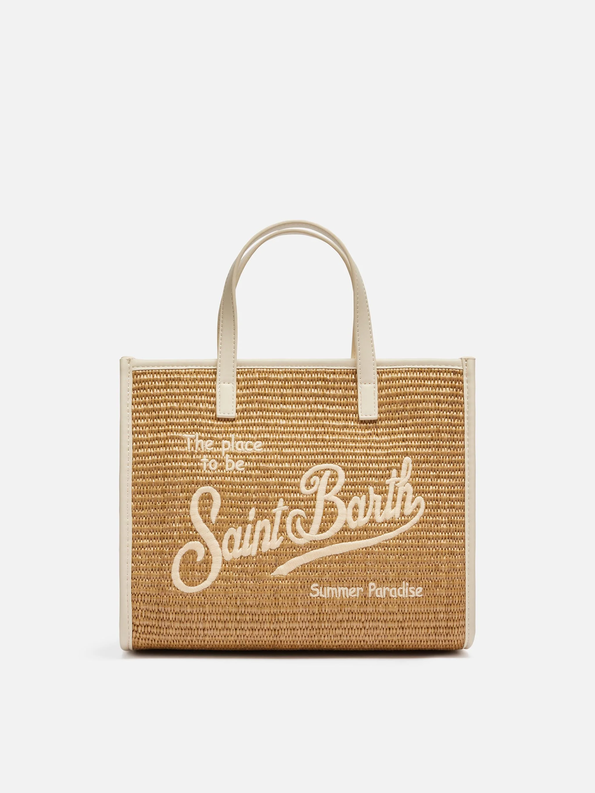 Vivian Mid Straw brown straw effect handbag