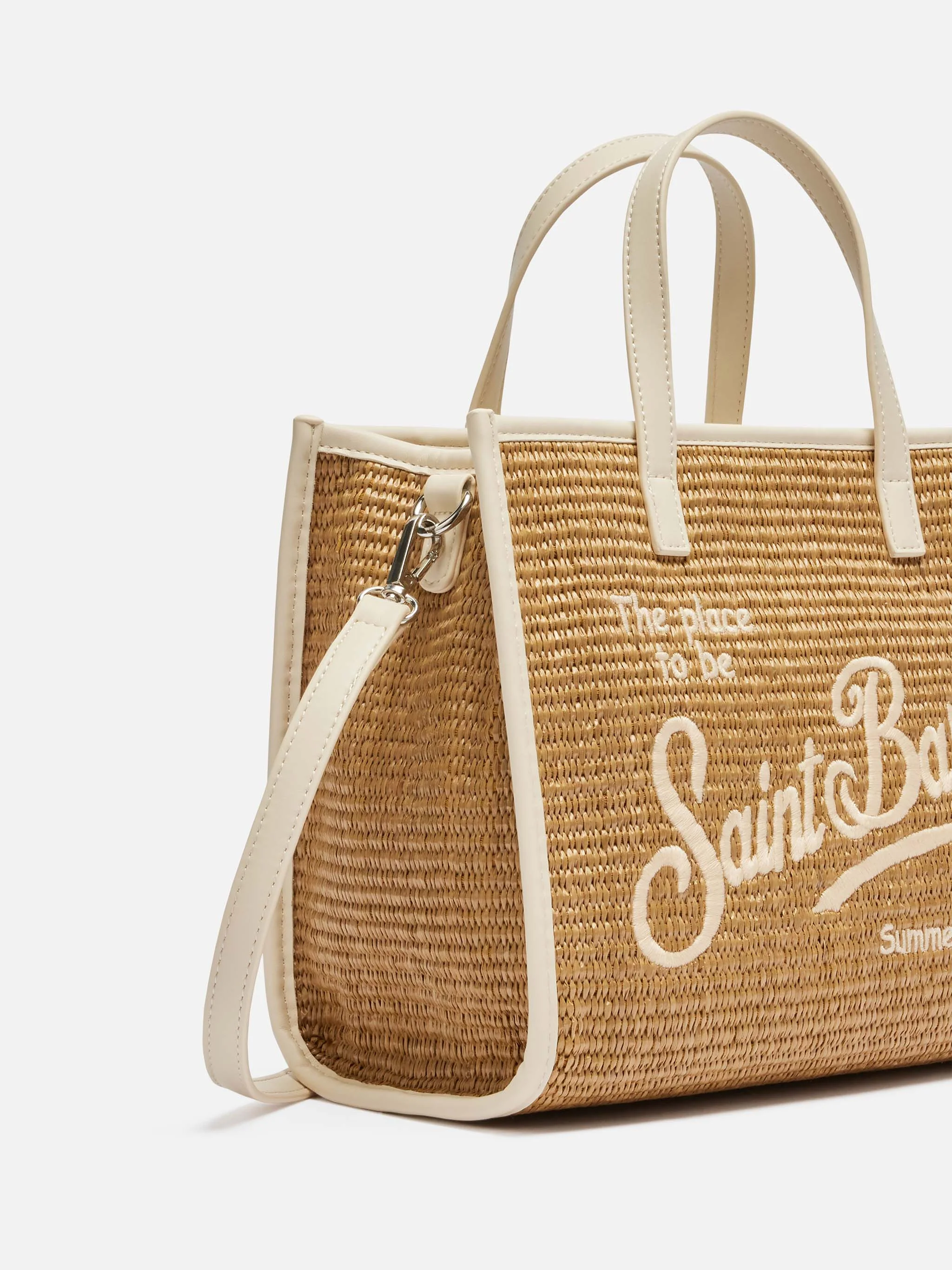 Vivian Mid Straw brown straw effect handbag - Image 3