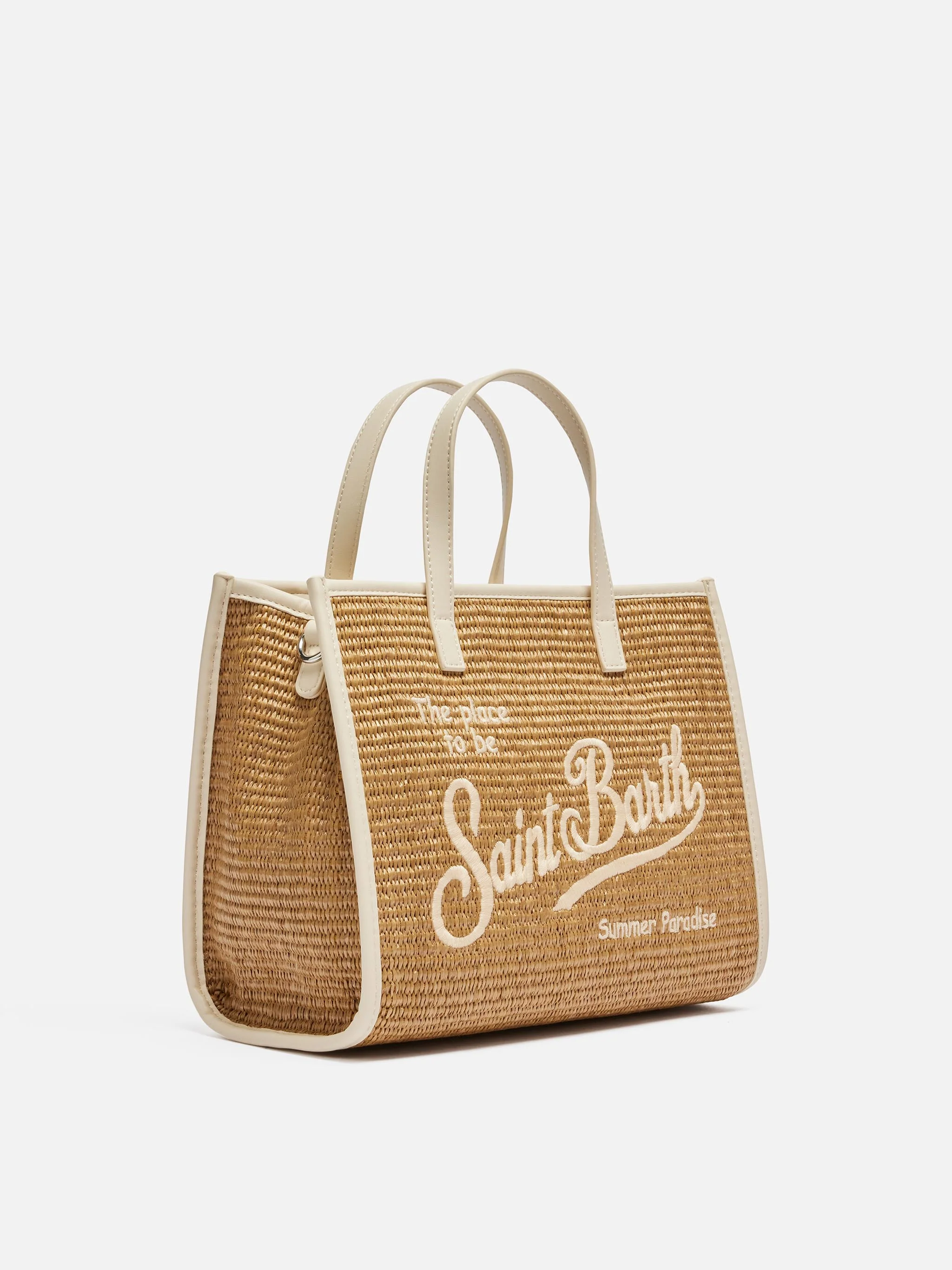 Vivian Mid Straw brown straw effect handbag - Image 4