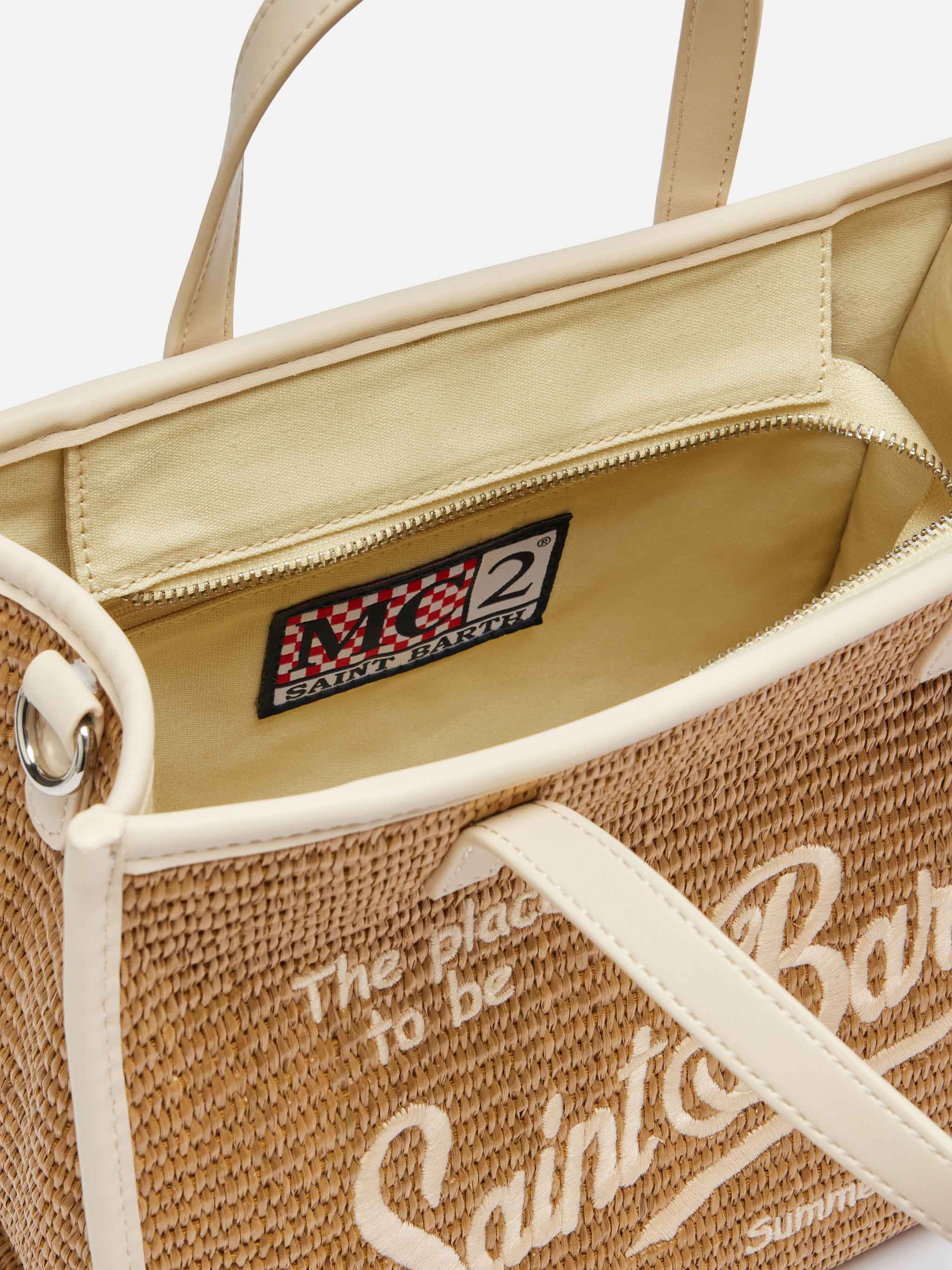 Vivian Mid Straw brown straw effect handbag - Image 6