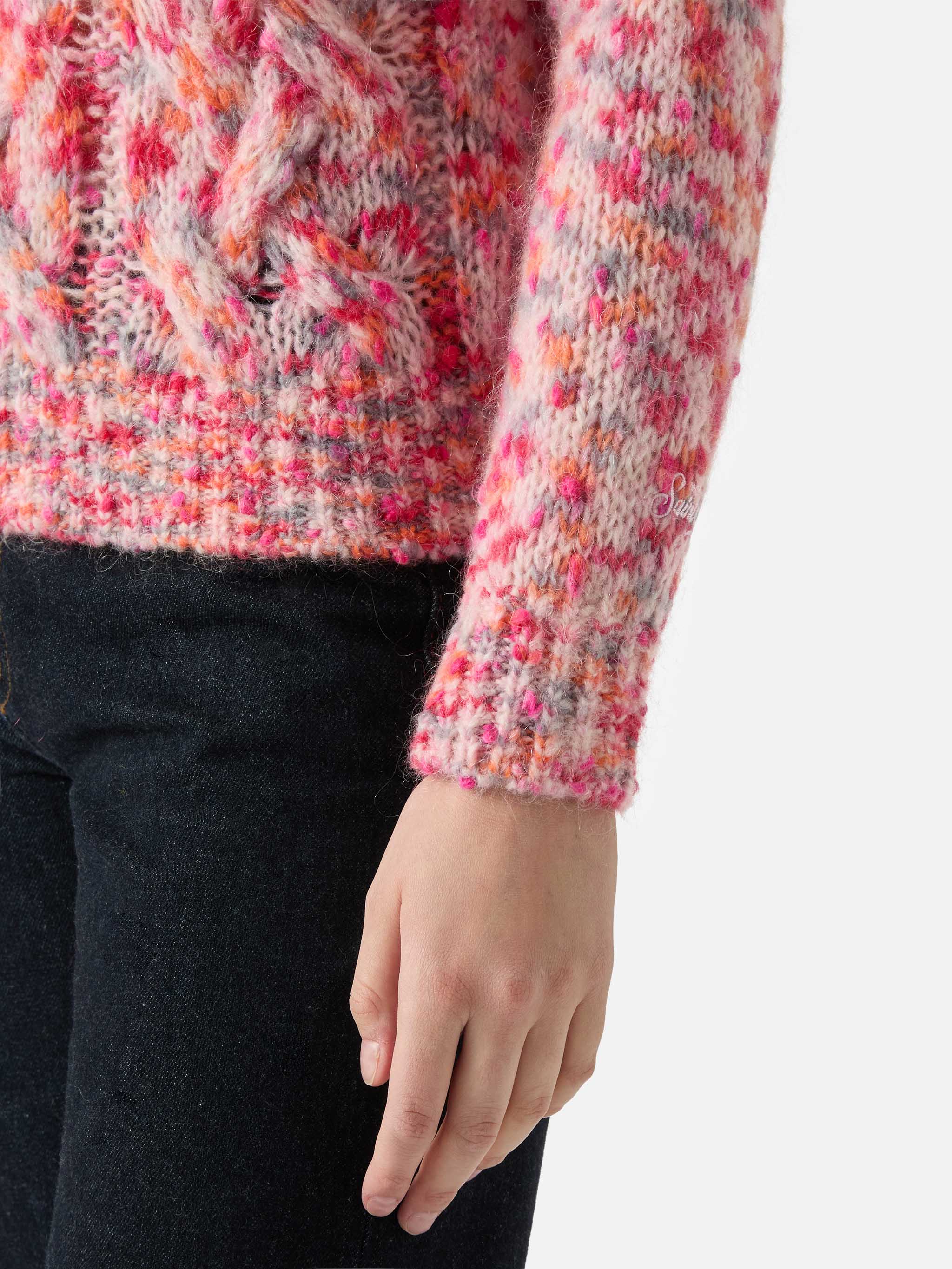 Brushed alpaca-blend crewneck Danya in multicolor melange - Image 4