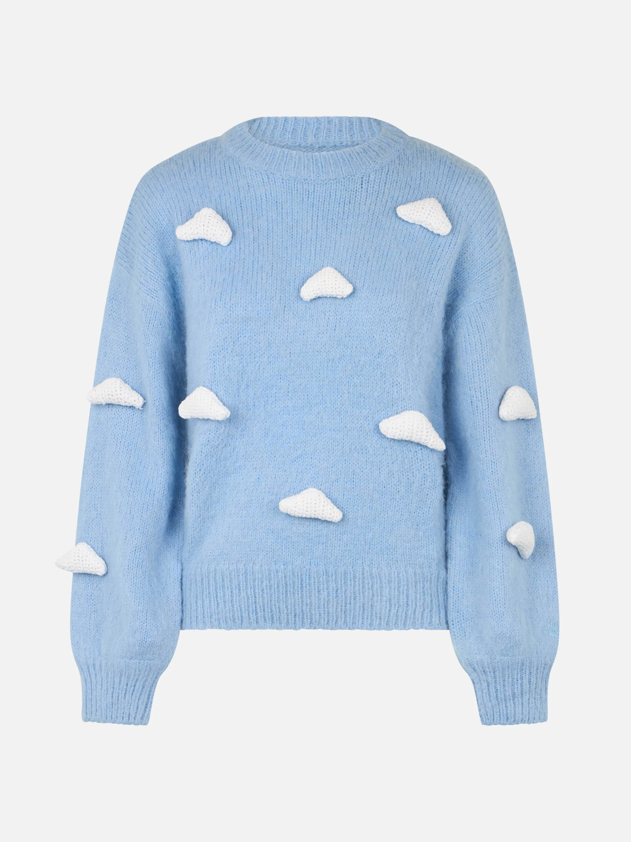Brushed knit sweater with clouds details - Image 3