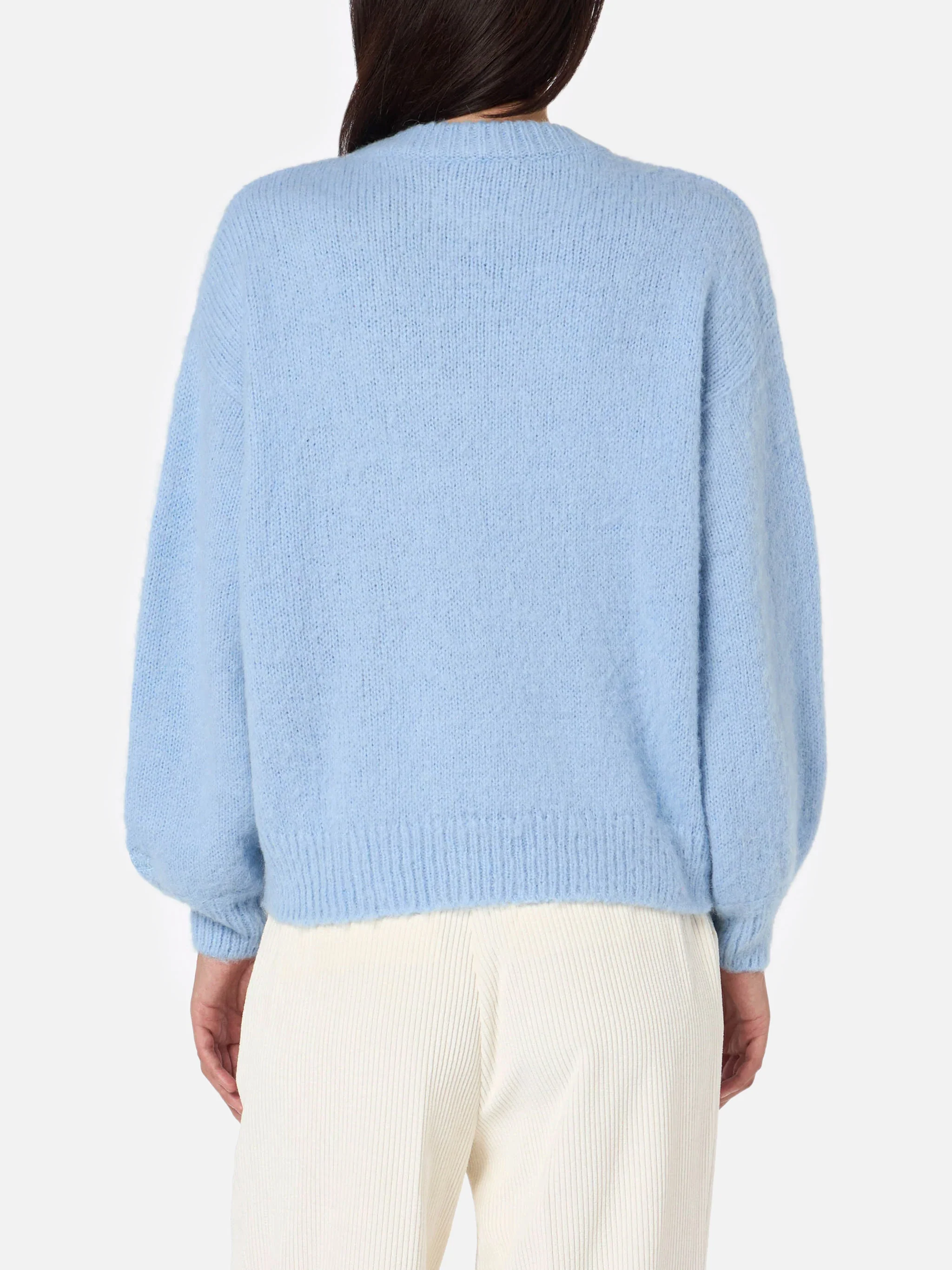 Brushed knit sweater with clouds details - Image 4
