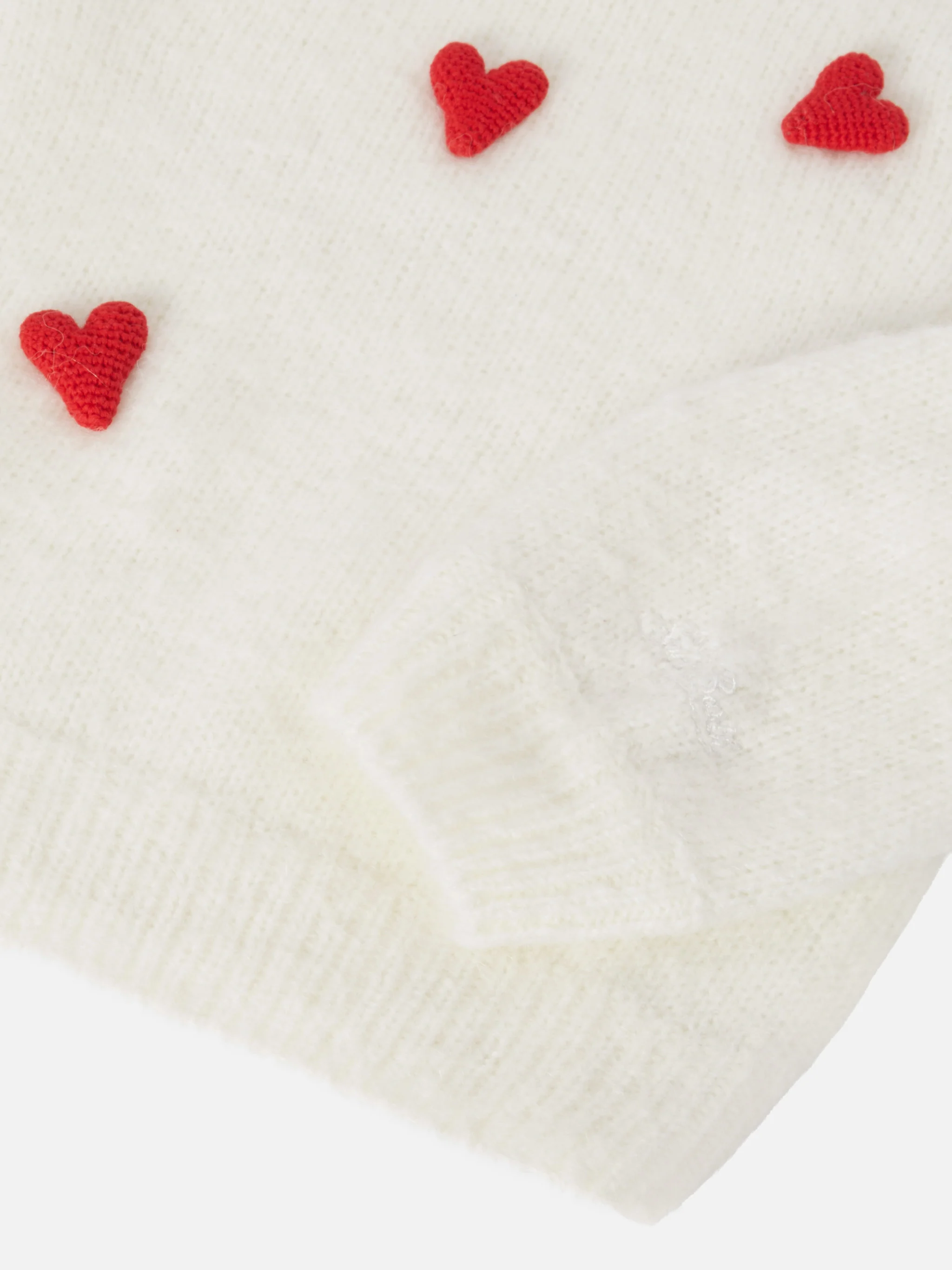 Brushed sweater Bloom Soft with crochet hearts appliqués - Image 3