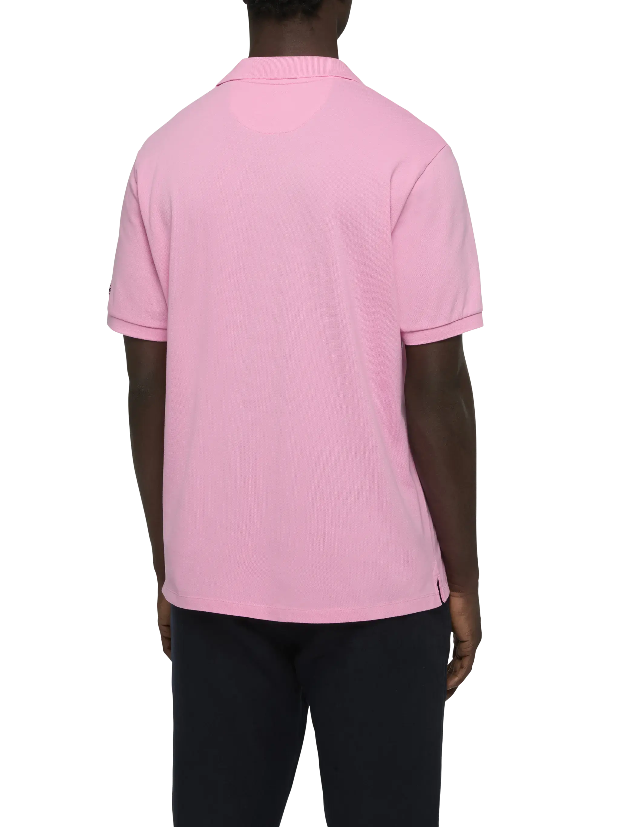 Bubble pink cotton piquet buttonless polo shirt Charles - Image 3