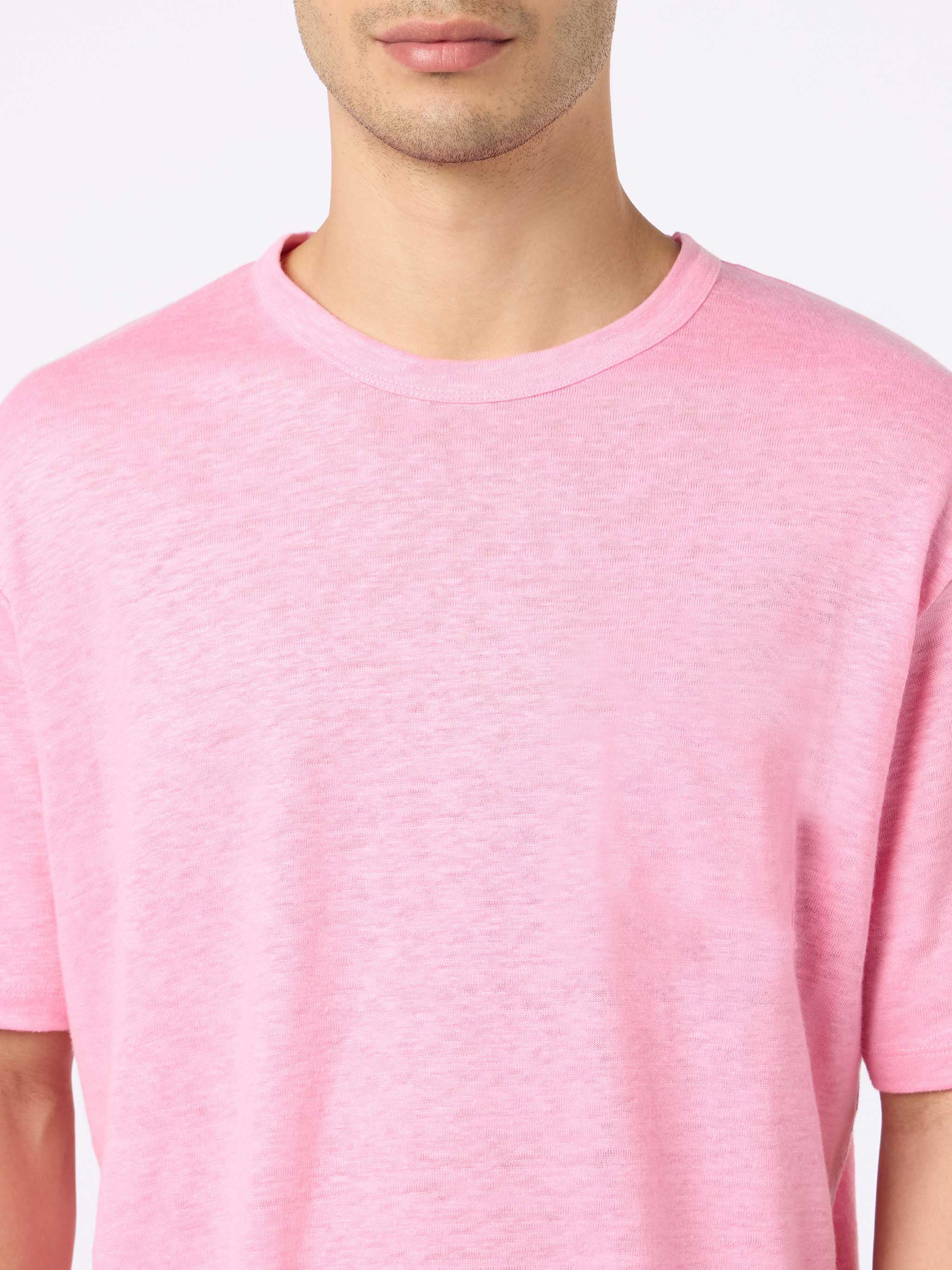 President flamed cotton t-shirt in bubble pink solid color - Image 3