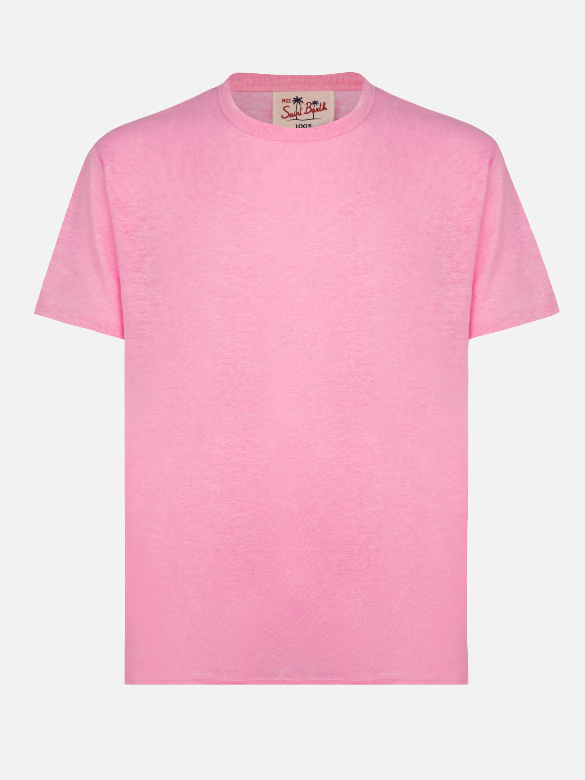 Bubble pink linen jersey t-shirt Ecstasea