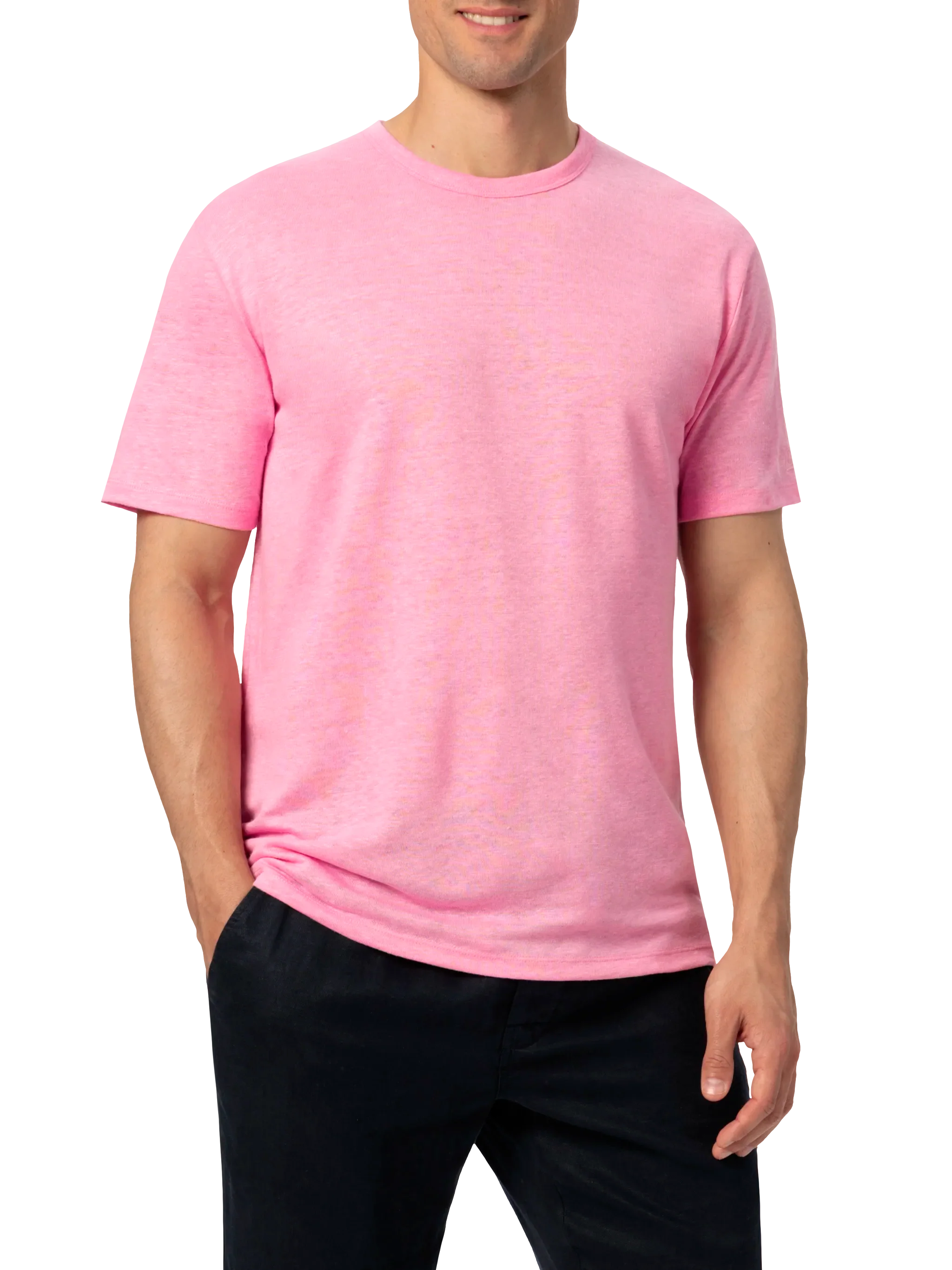 Bubble pink linen jersey t-shirt Ecstasea - Image 2